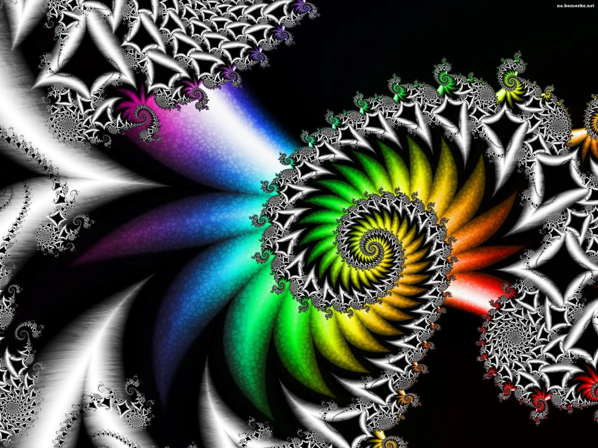 Kolorowa, Grafika, Spirala, Fraktal