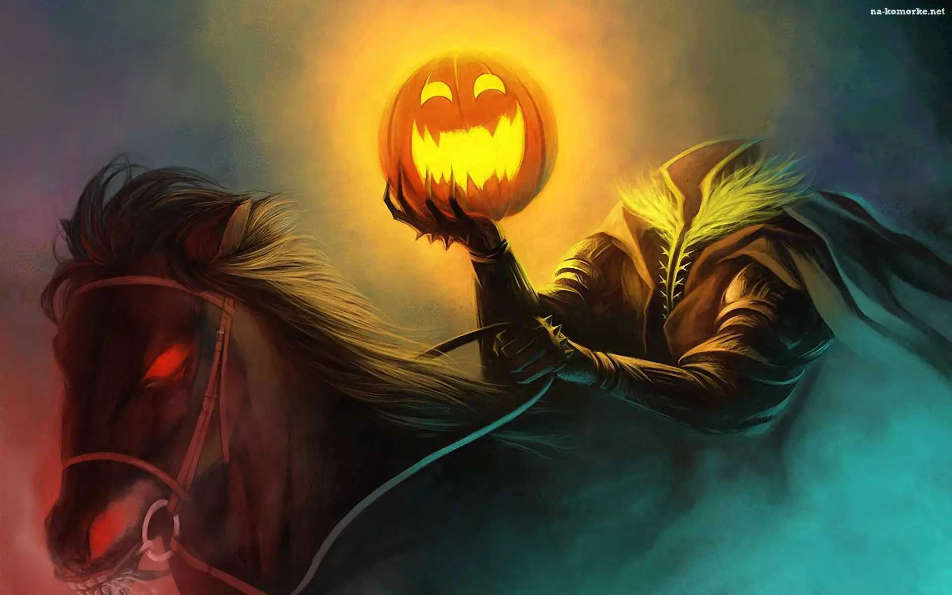 Koń, Art, Dynia, Halloween