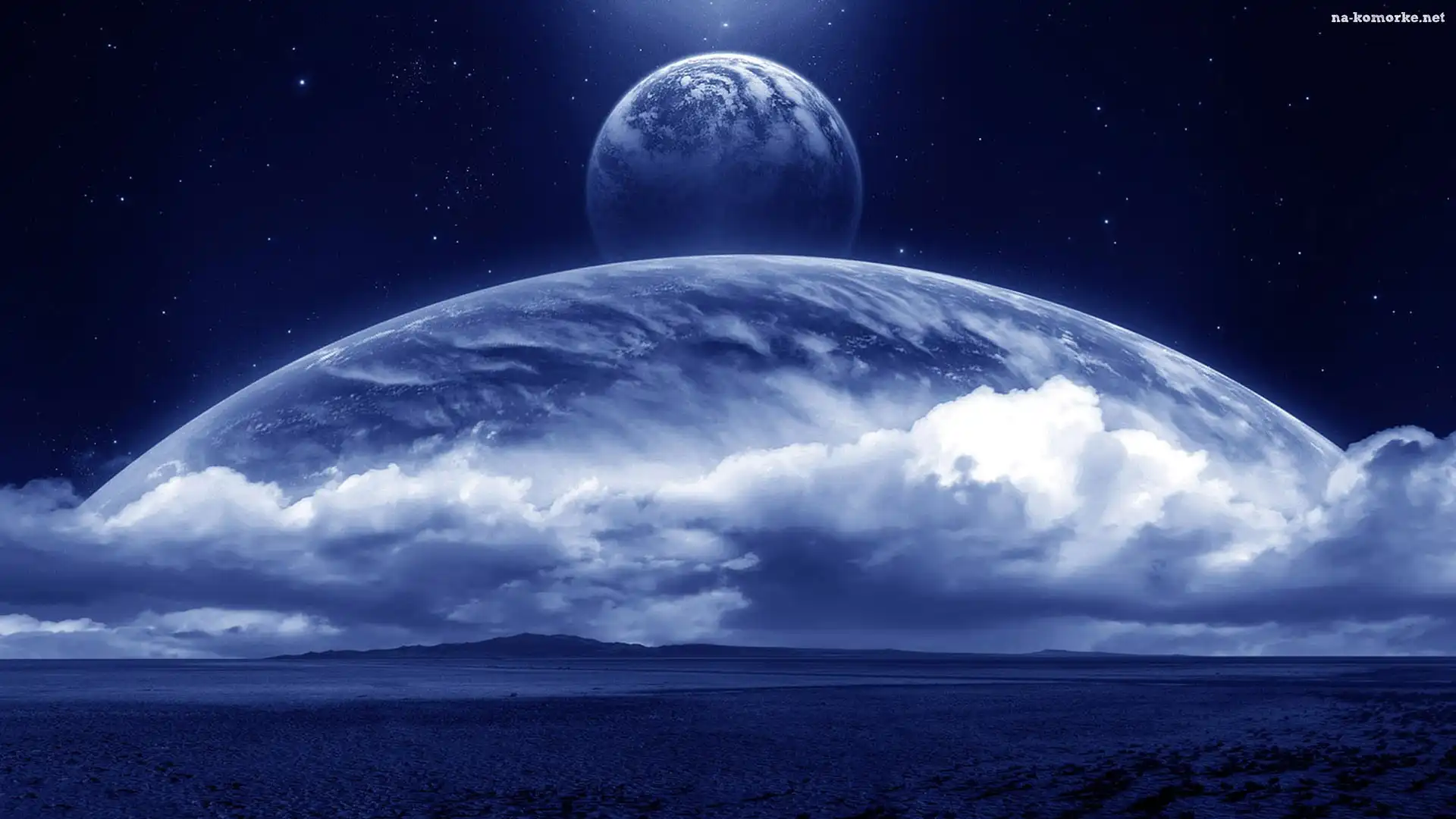 Kosmos, Fantasy, Niebieska, Planeta