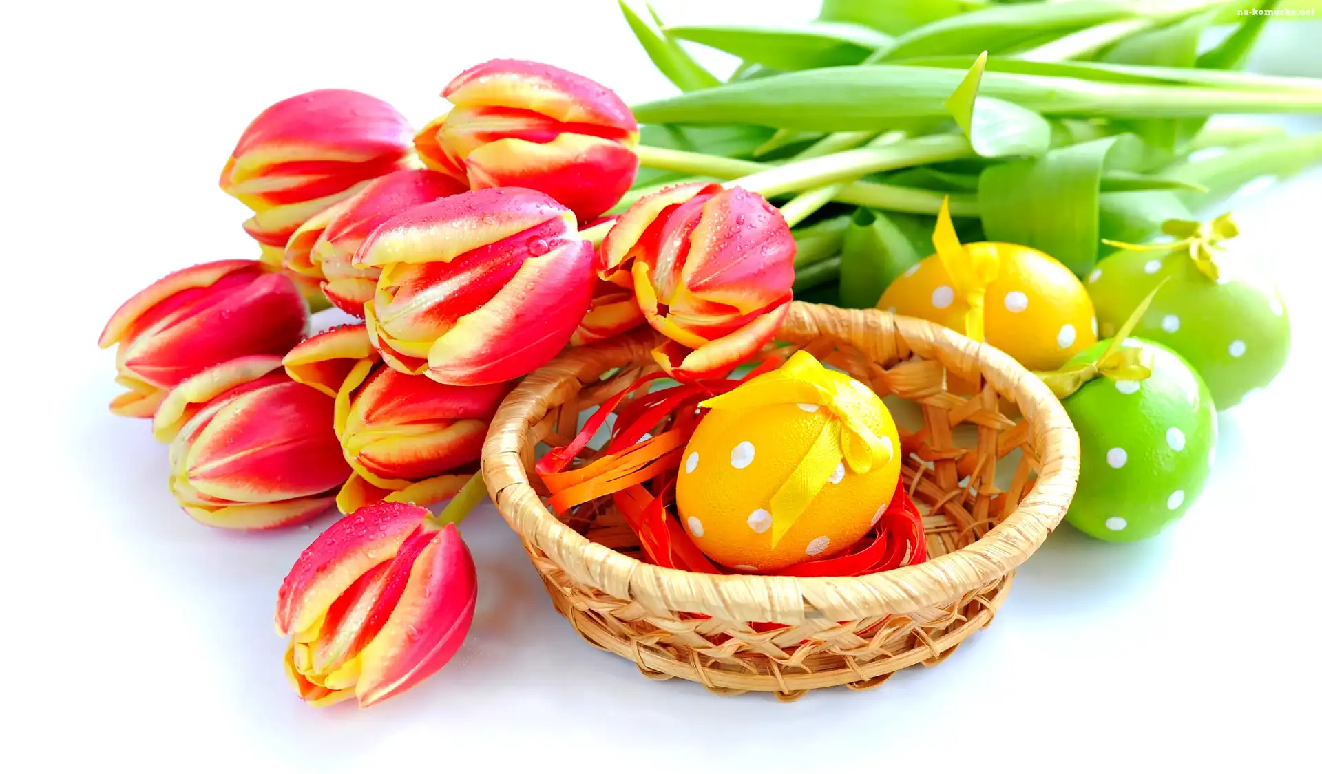 Koszyk, Tulipany, Wielkanocne, Jajka