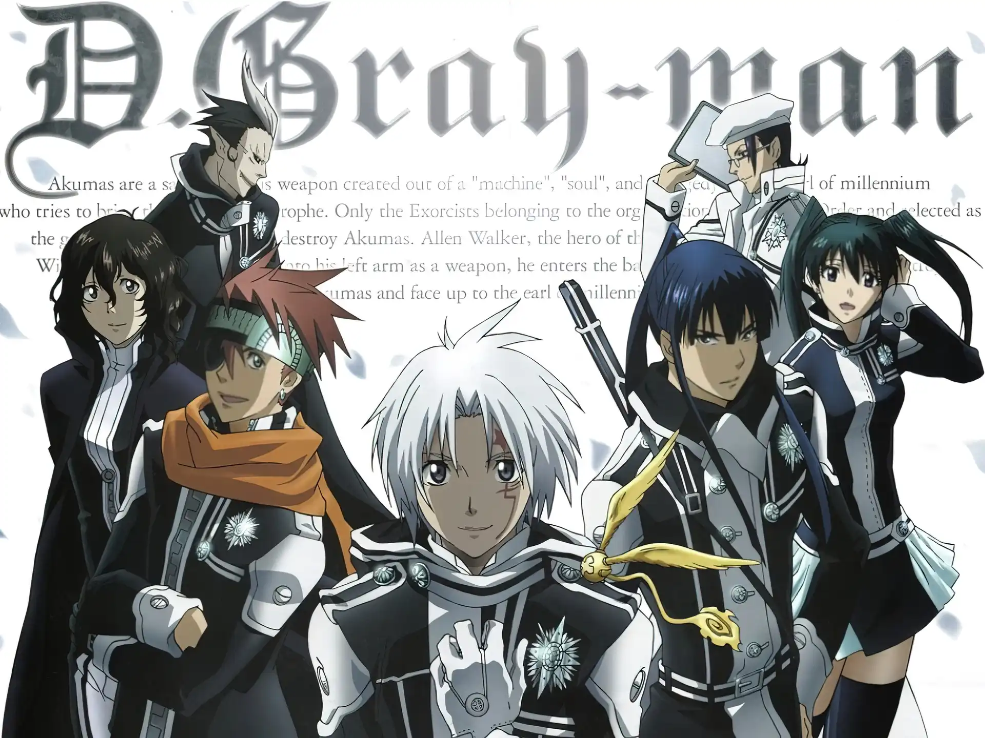Lenalee, Komui, Kanda, D.Gray-Man, Krory, Miranda, Lavi, Allen