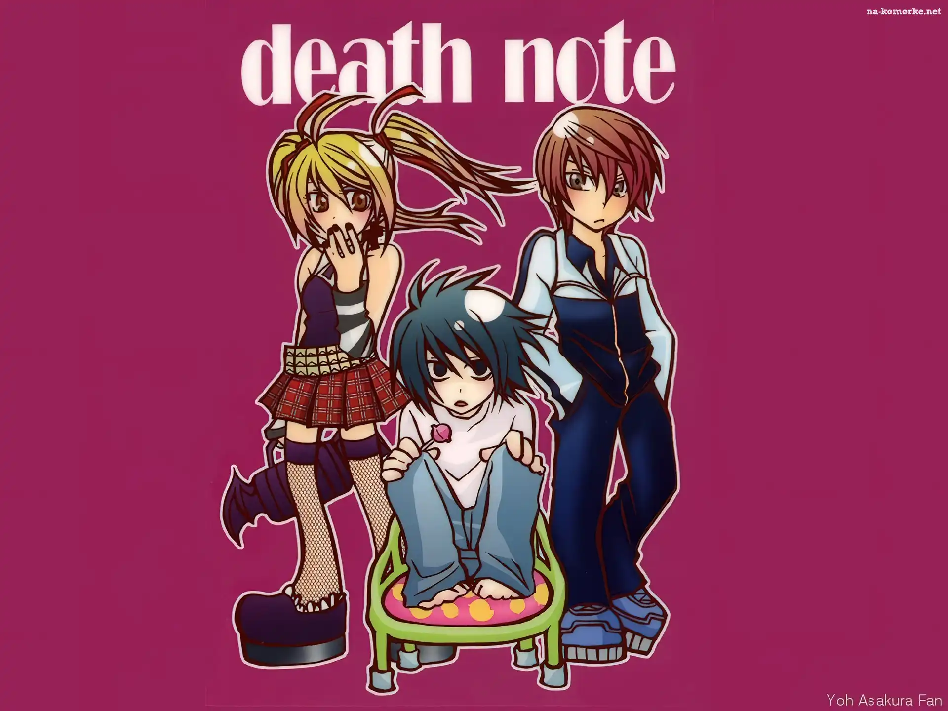krzesło, Death Note, dzieci, lizak, dres
