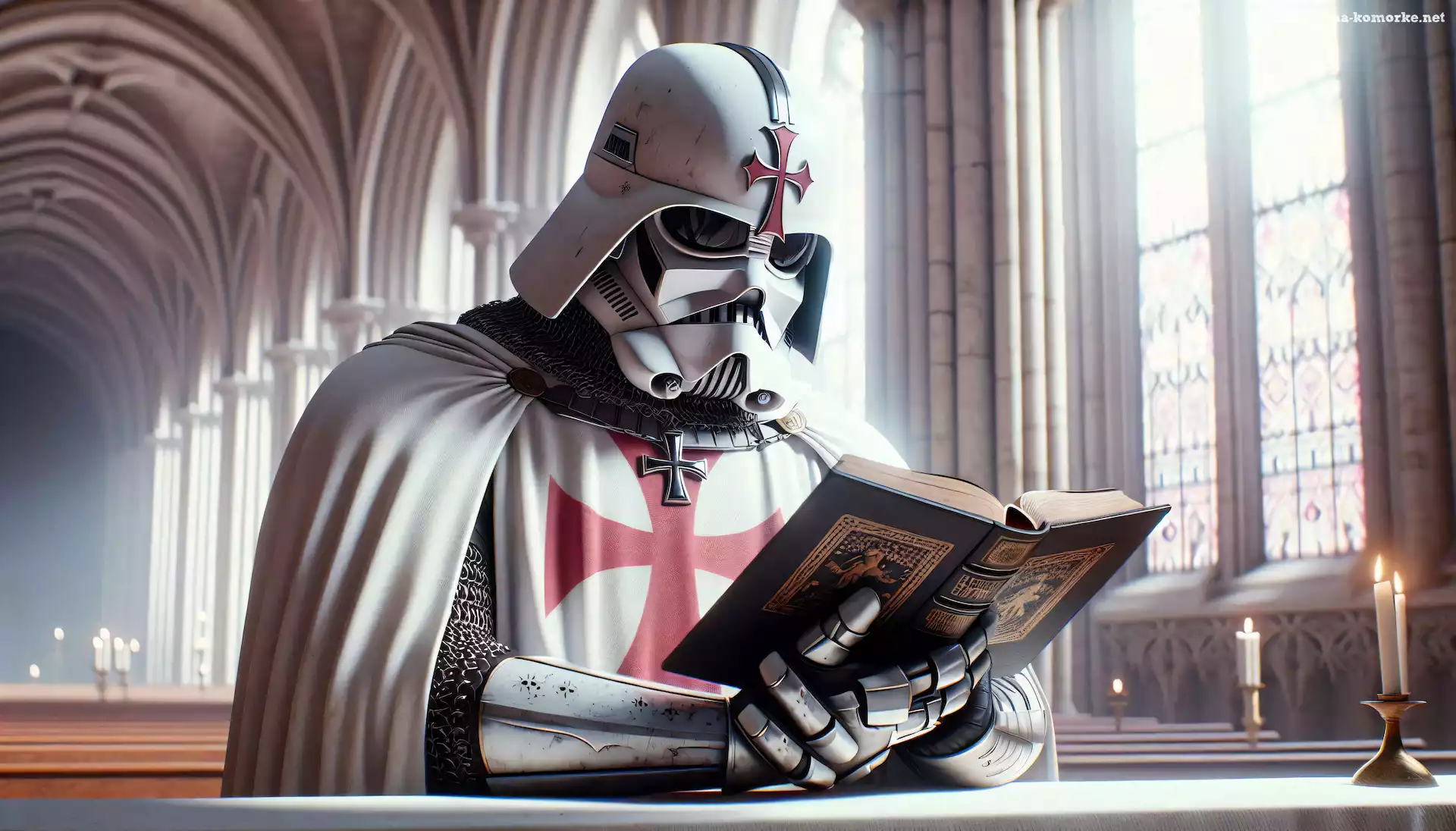 Templariusz, Grafika, Zbroja, Książka, Darth Vader, Mężczyzna