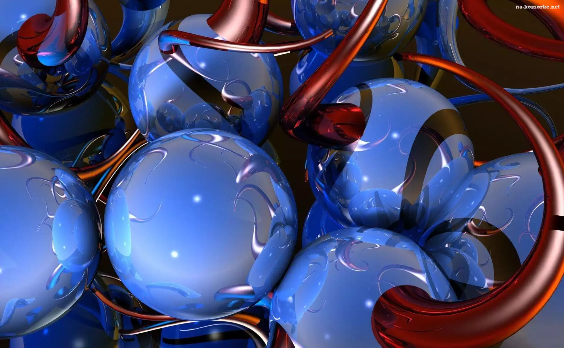 Niebieskie, Kule, 3D
