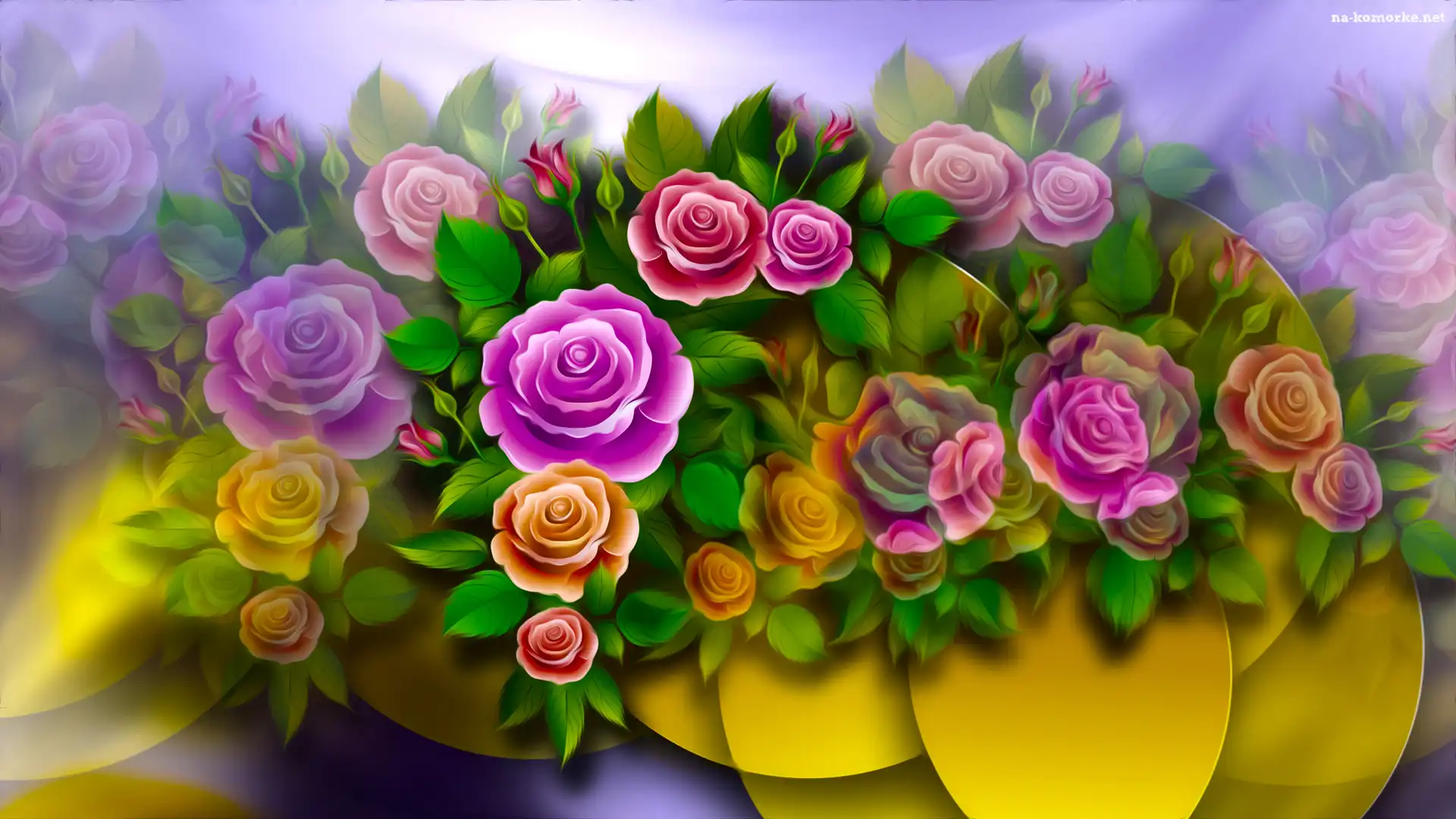 Kwiaty, Grafika, 2D, Kompozycja