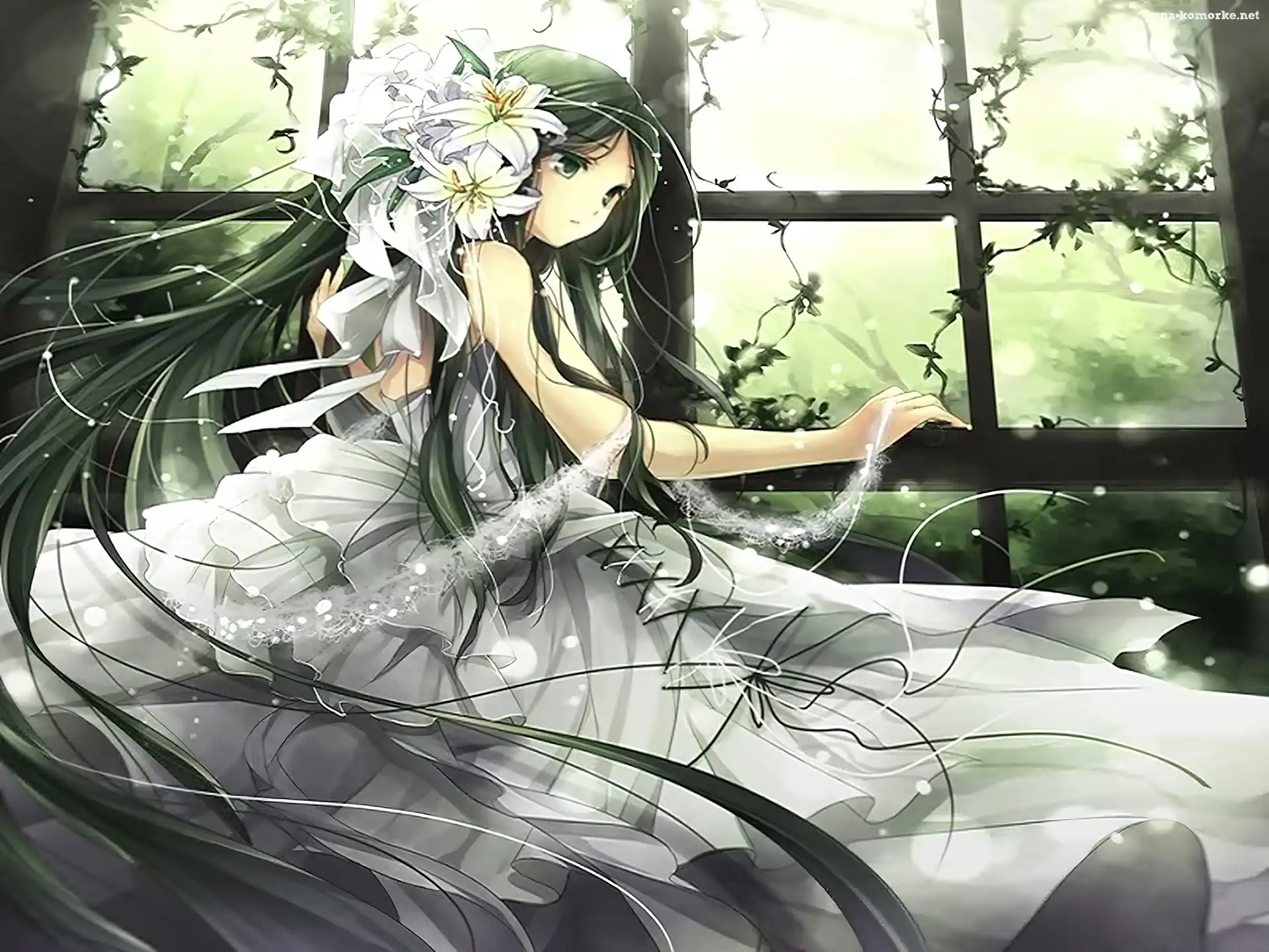 Dziewczyka, Anime, Kwiaty