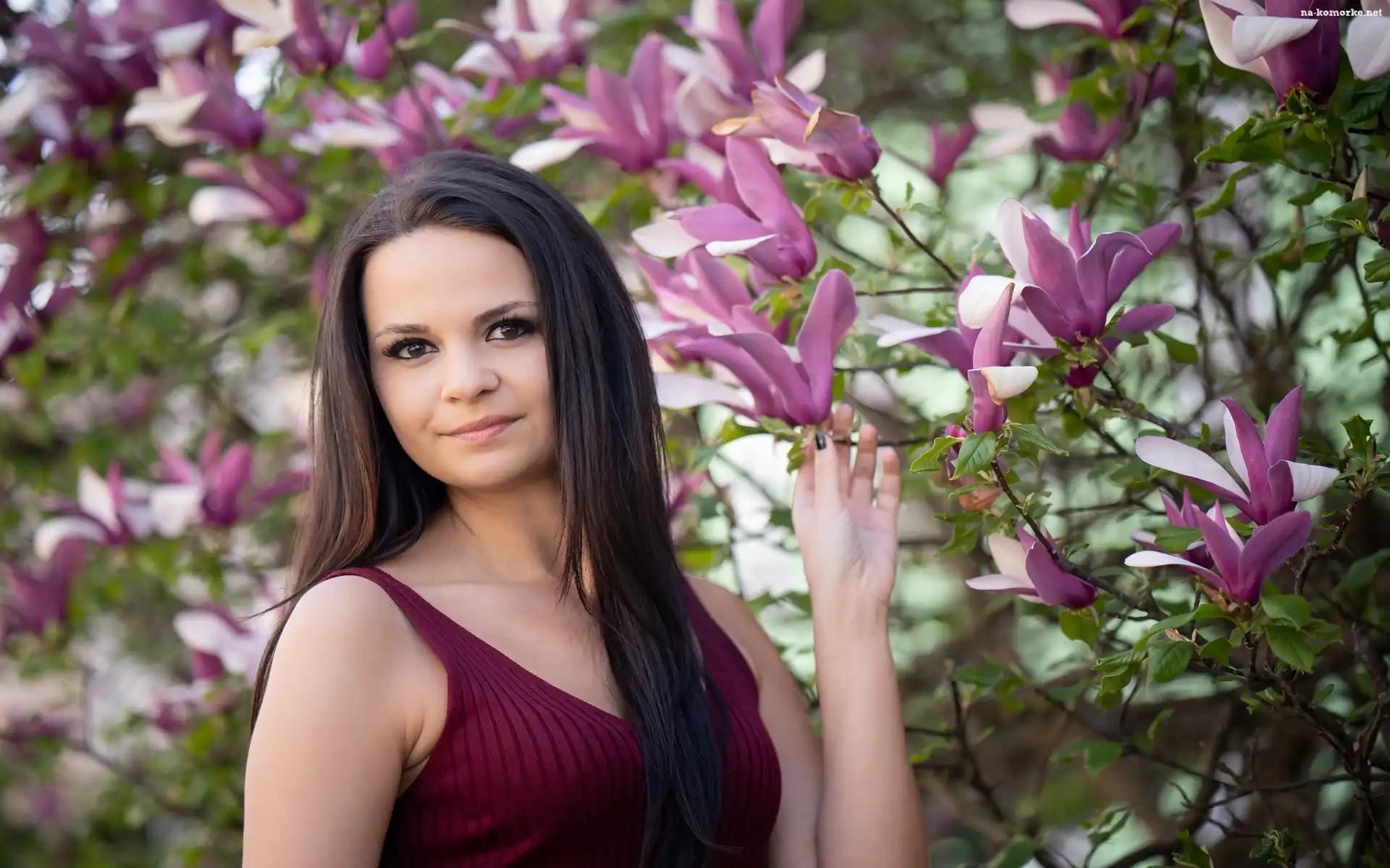 Kobieta, KwitnÄ…ca, Magnolia