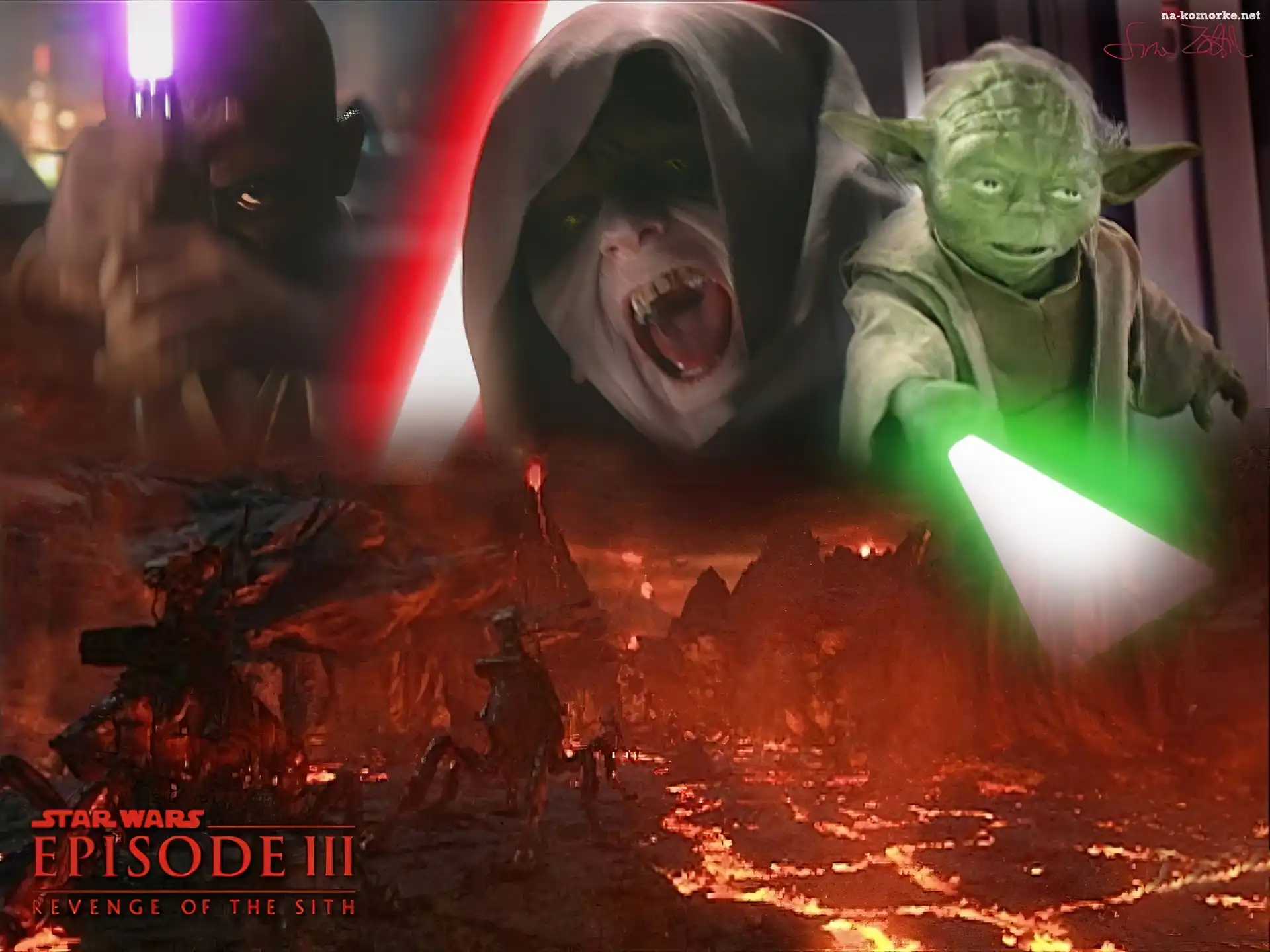 laser, Star Wars, Yoda, magma, Samuel L. Jackson