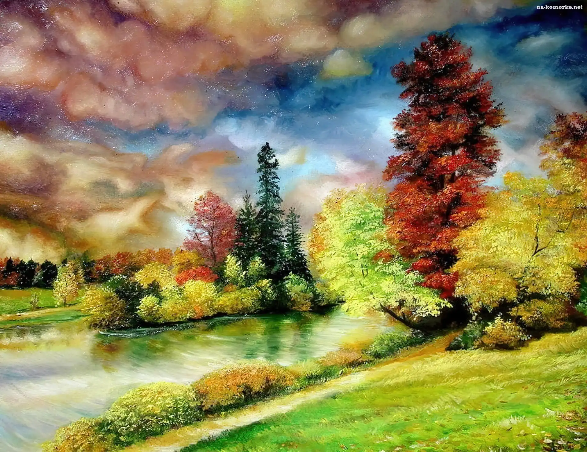 Jezioro, Niebo, Las