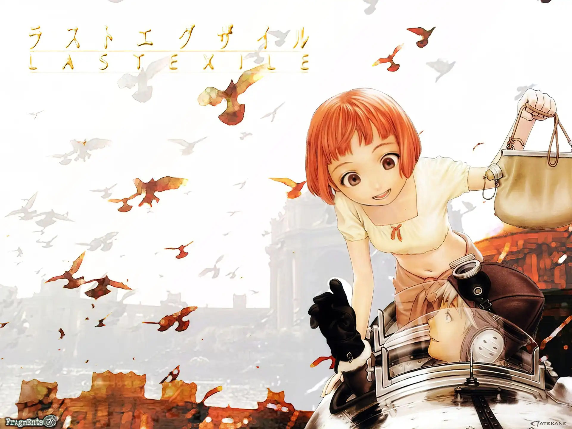 Last Exile, ludzie, ptaki, samolot