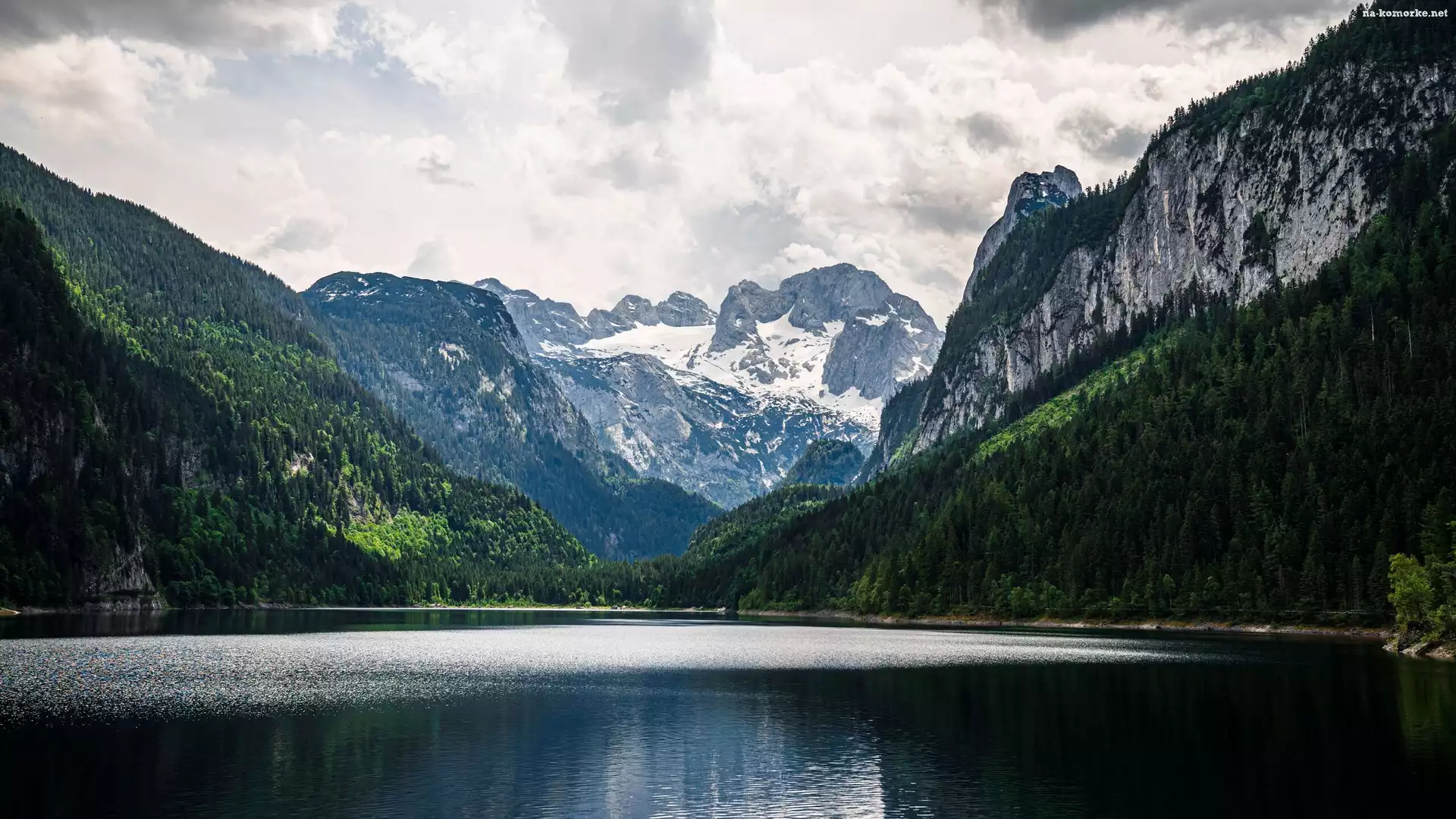 Zielone, Austria, Gosauseen, Lasy, Jezioro, Góry Dachstein