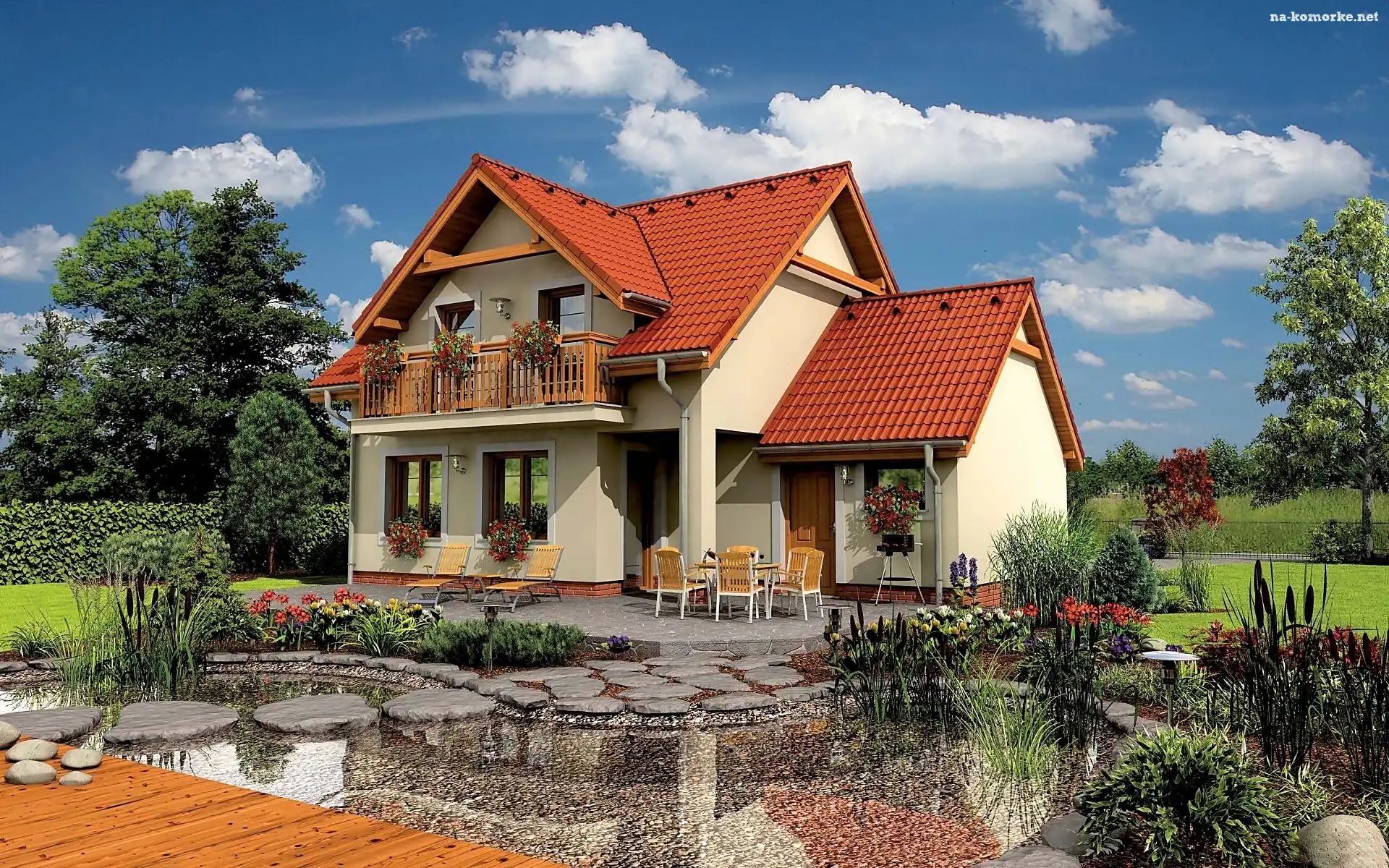 Lato, Mały, Domek, Oczko, Wodne