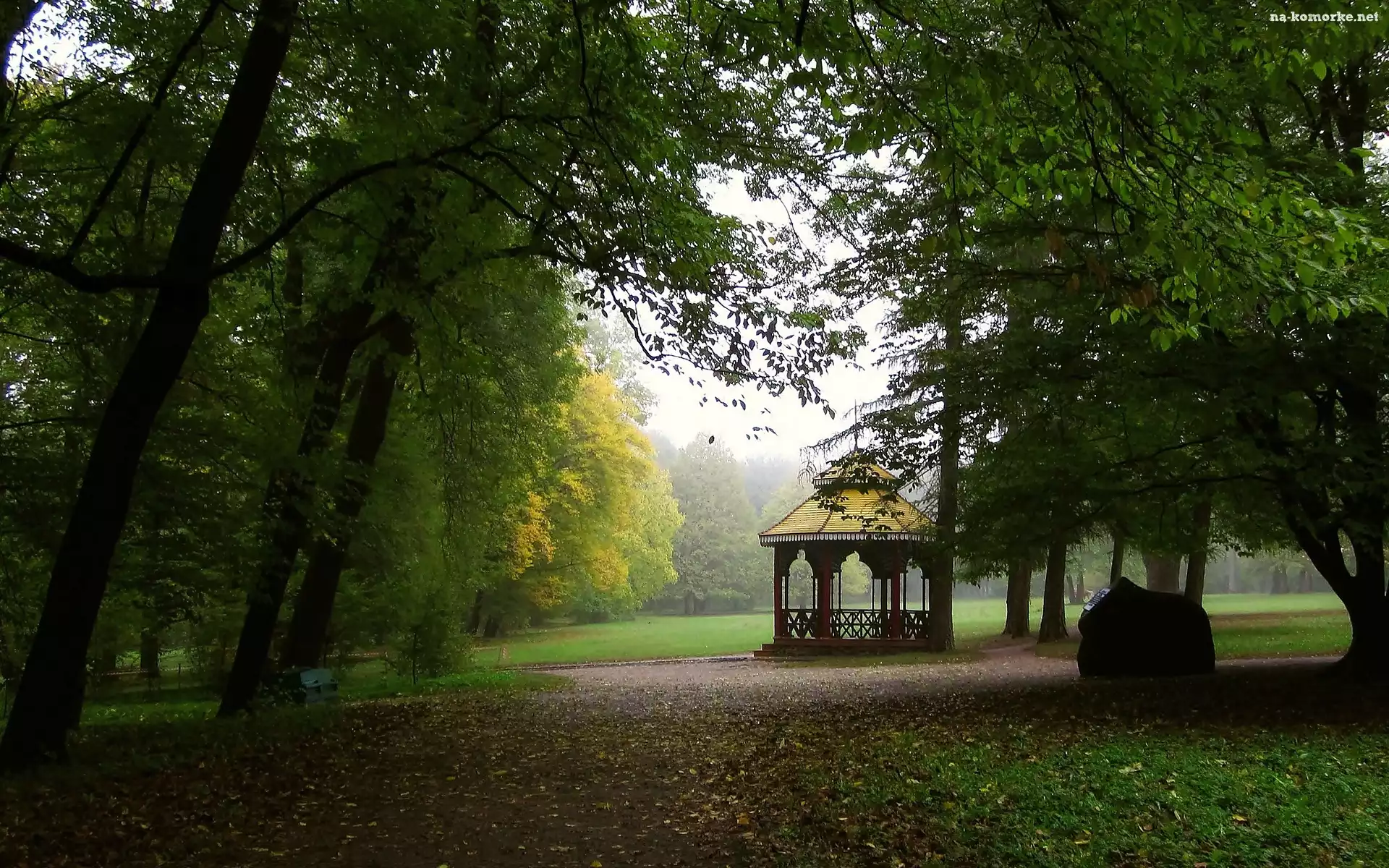 Lato, Altana, Park, Mgła