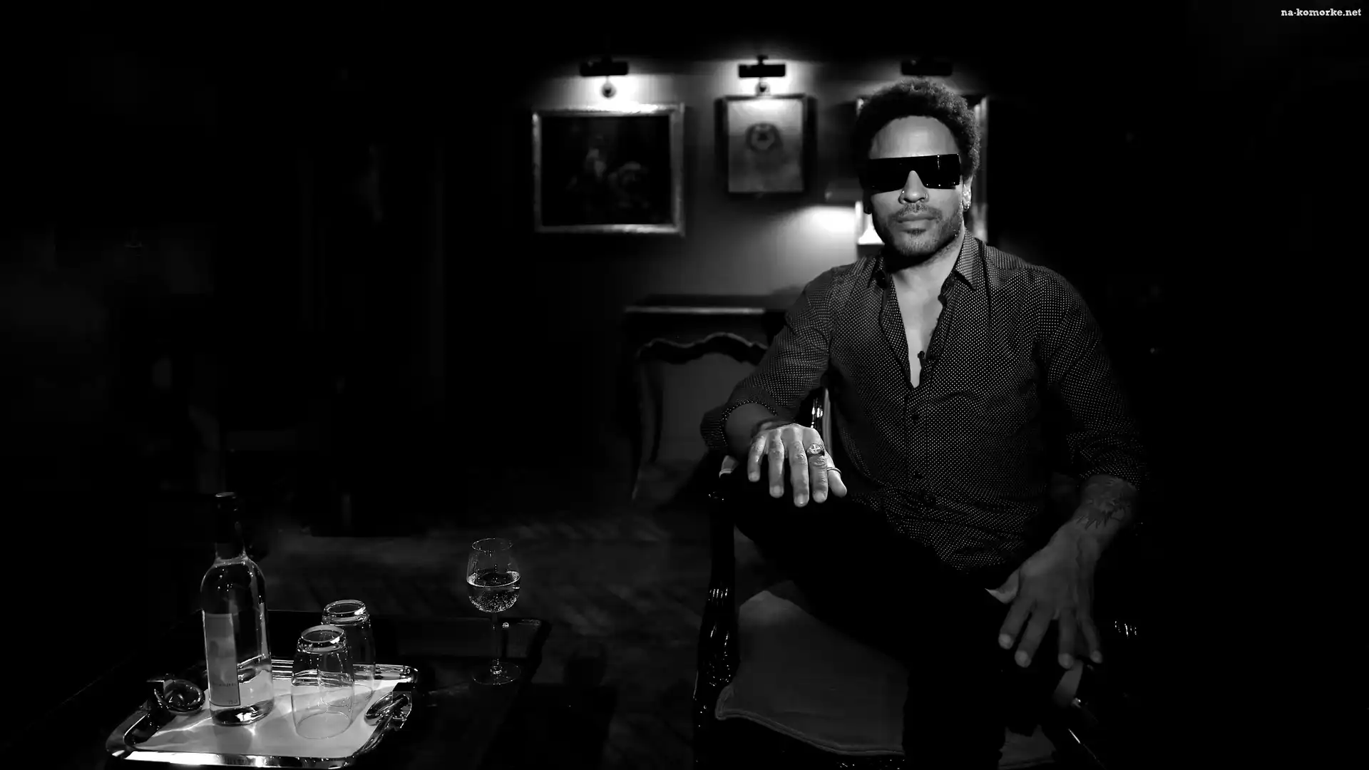 Lenny Kravitz, Czarno-Białe, Kieliszek, Okulary