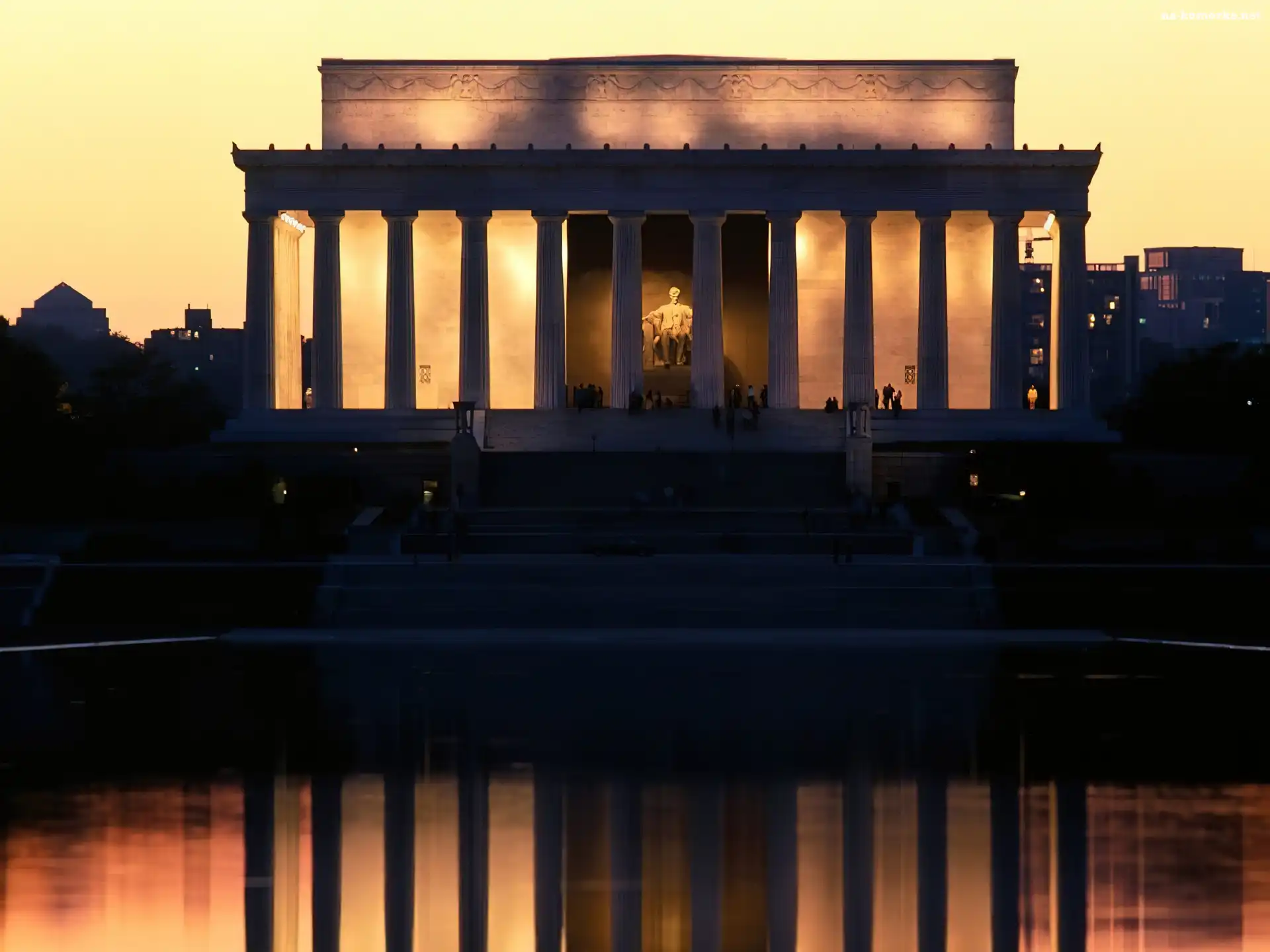 Lincolna, Waszyngton, National, Mall, Pomnik