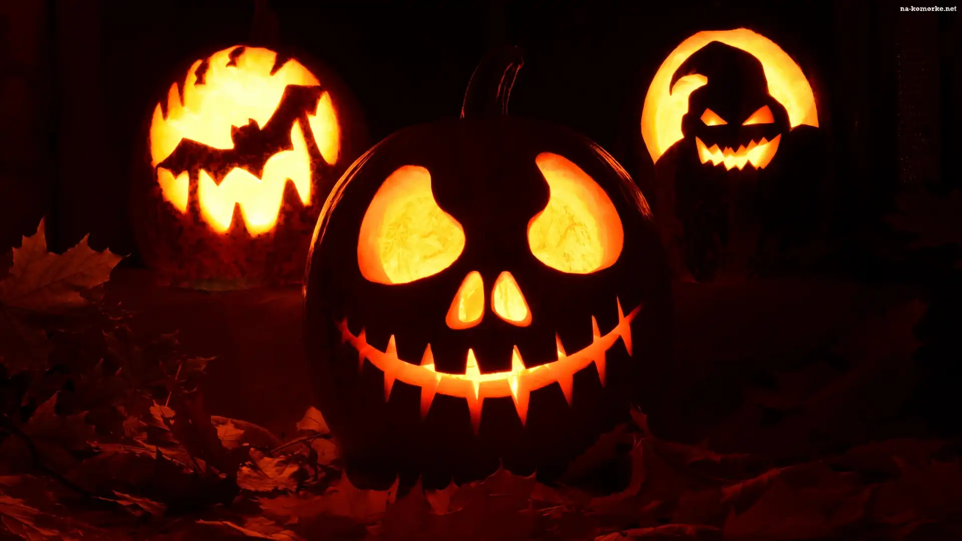 Liście, Halloween, Dynia, Lampy, Jack OLantern