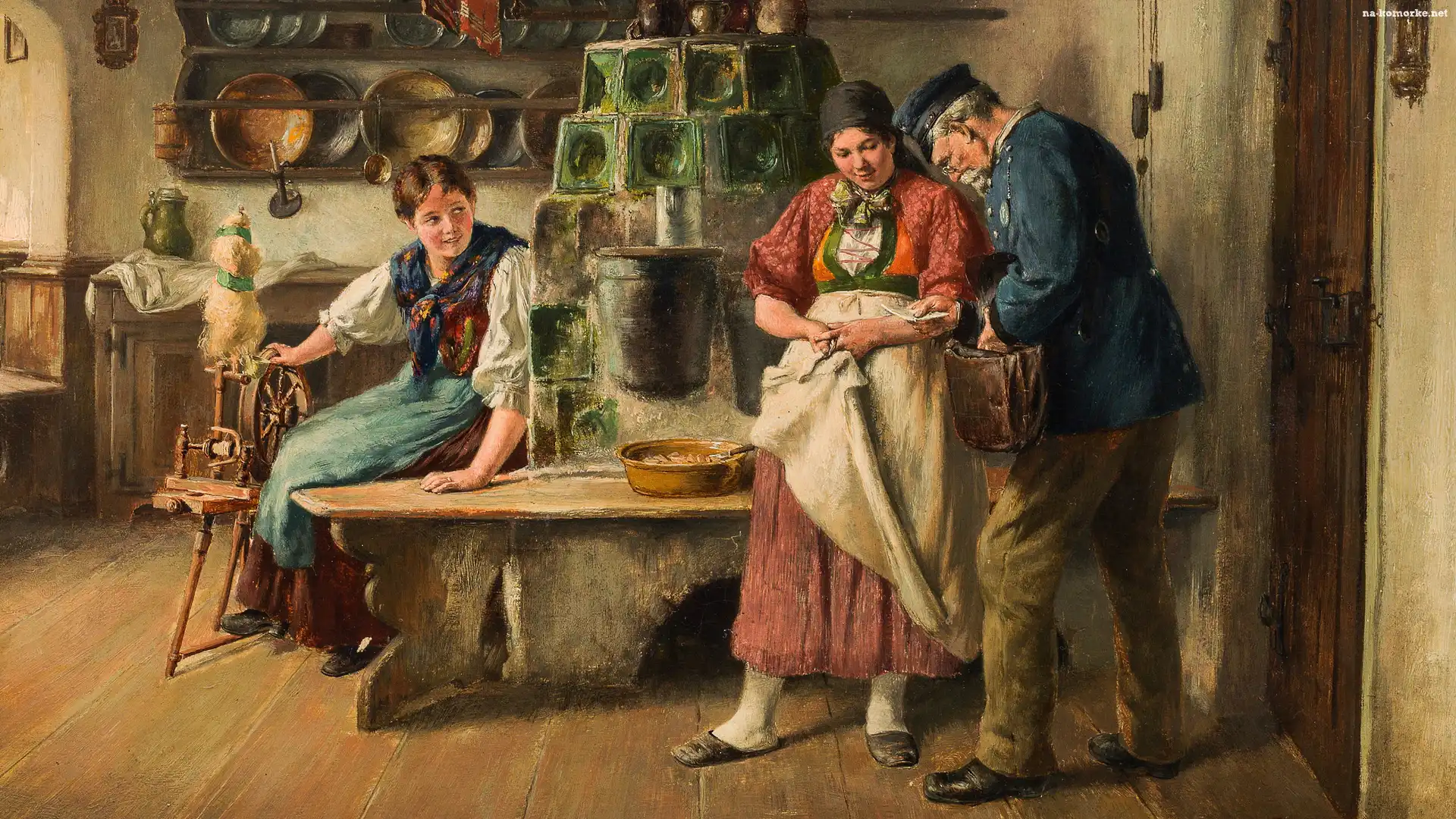 Malarstwo, Ferdinand Pacher, Listonosz, Obraz, Kobiety
