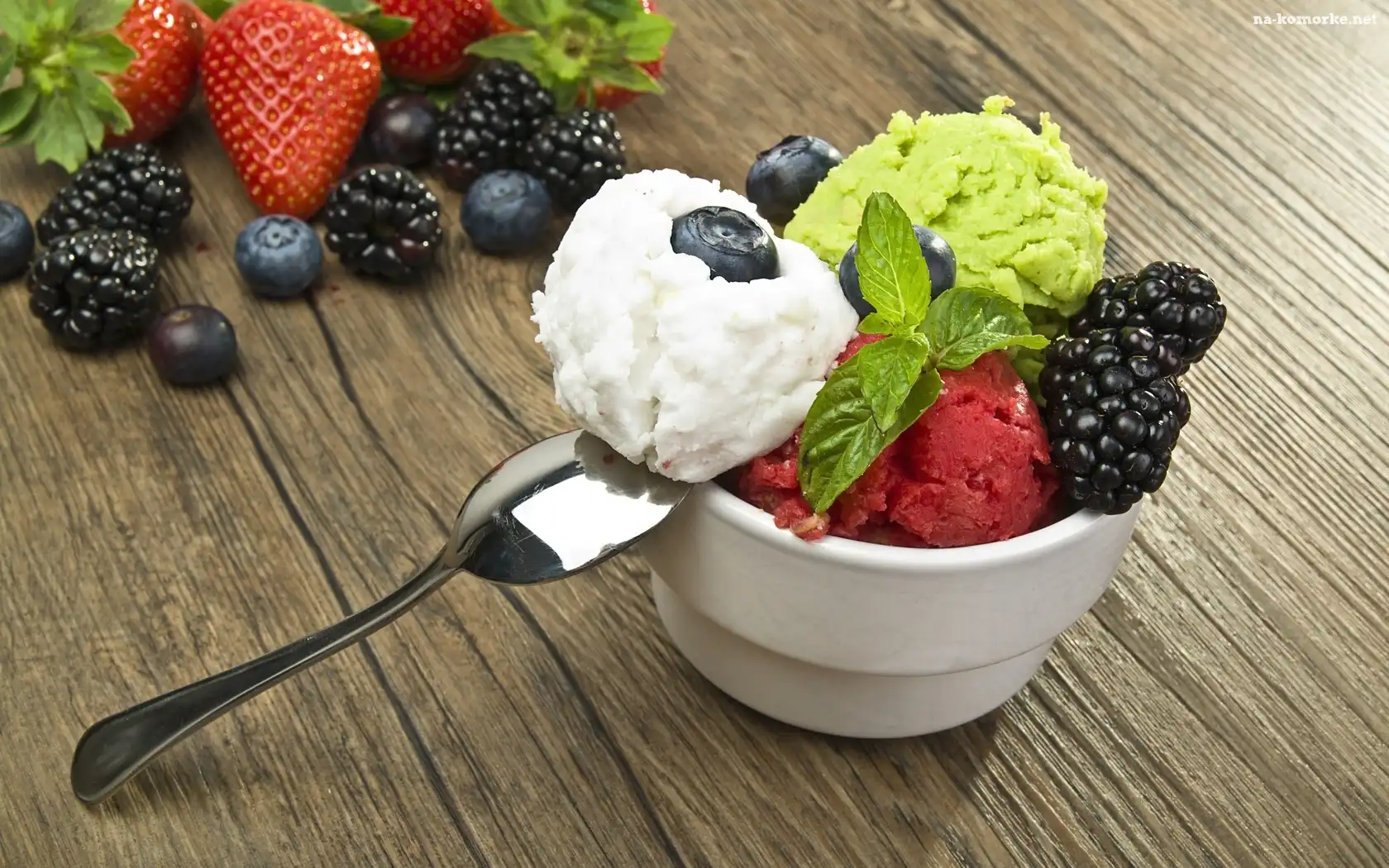Lody, Łyżeczka, Owocowe, Owoce