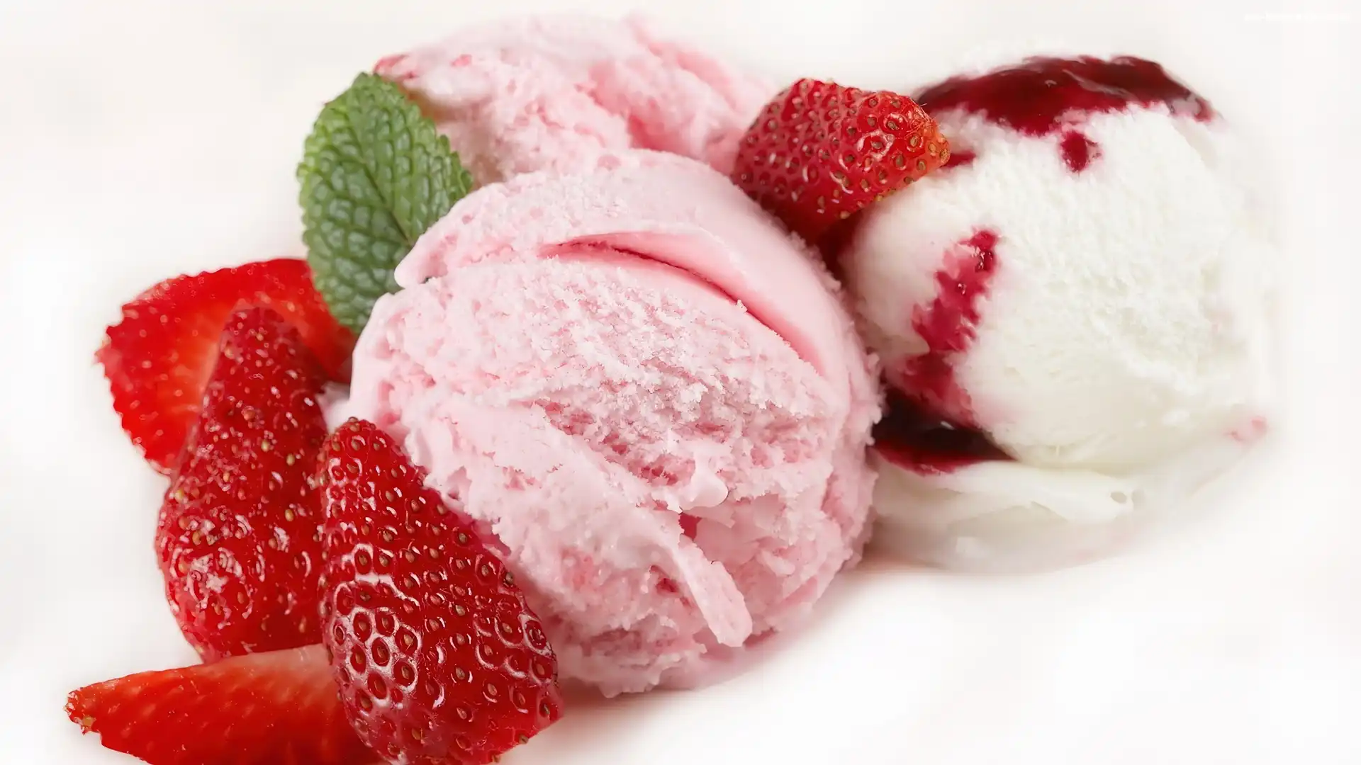 Lody, Mięty, Truskawki, Listki