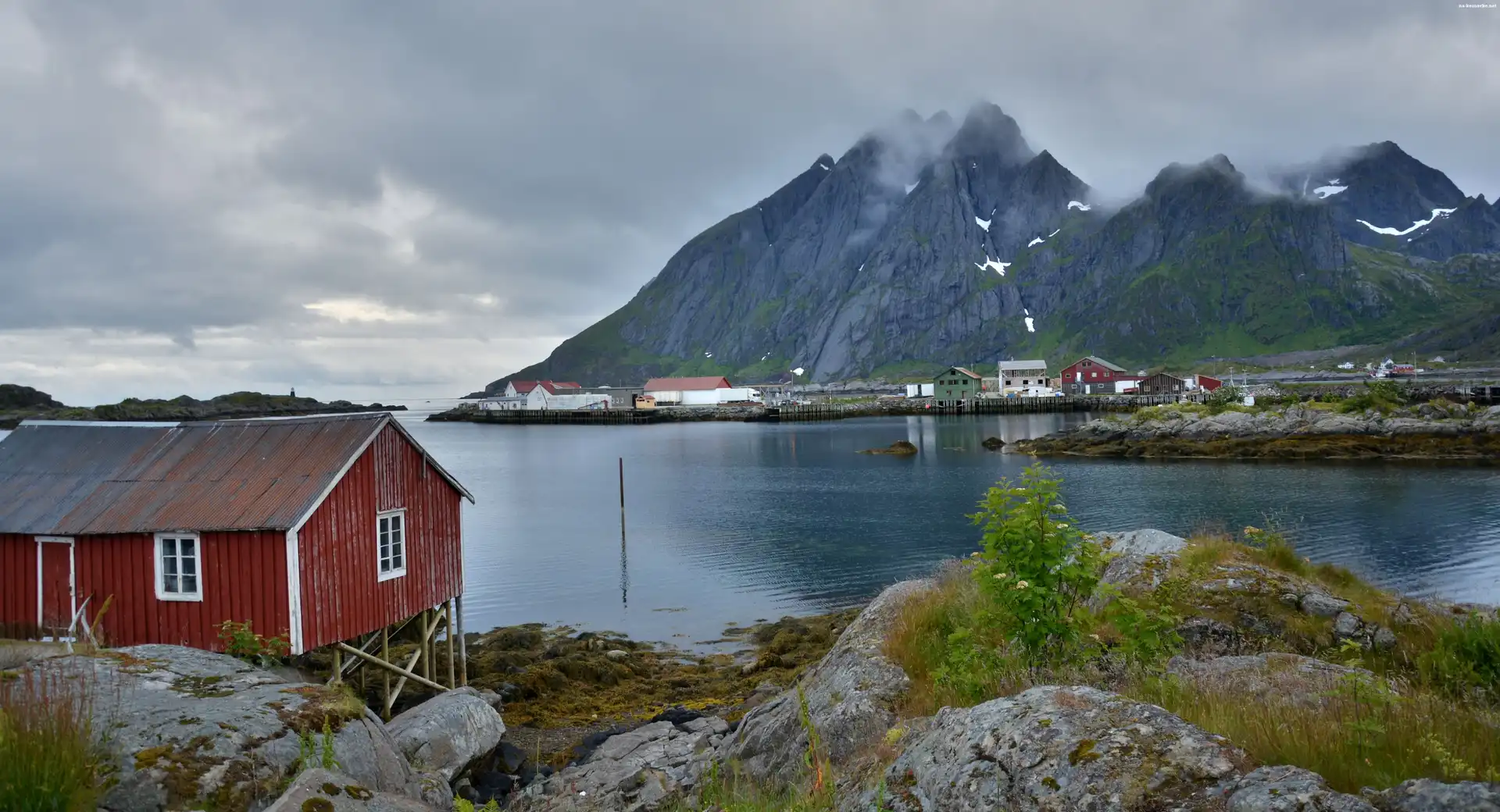 Lofoty, Norwegia, Góry, Morze
