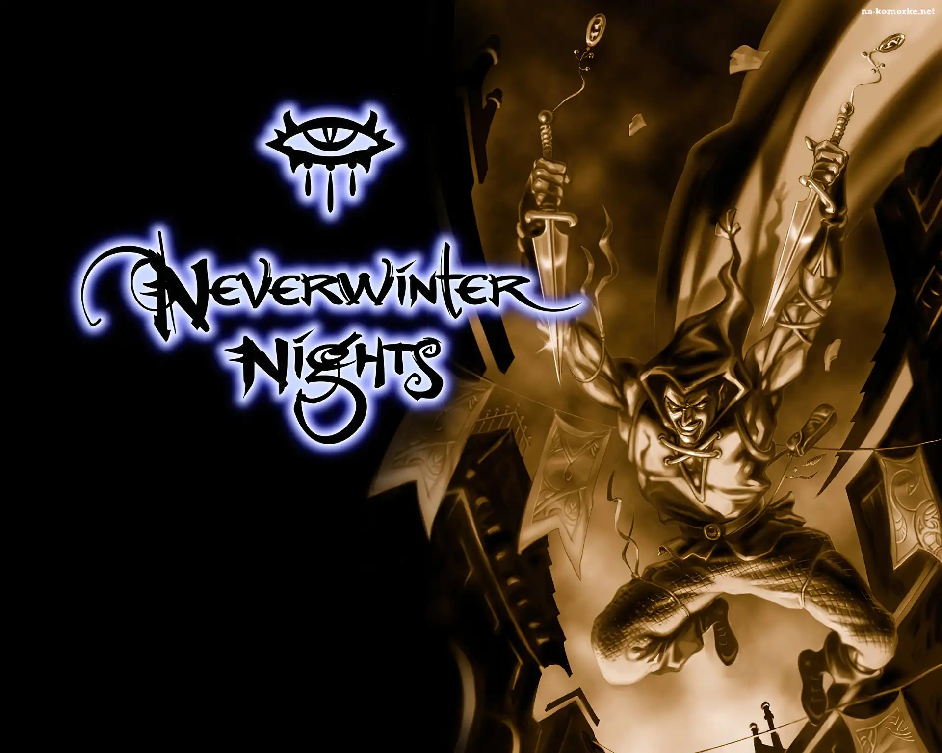 logo, Nwn Hordes, postać, sztylet, mężczyzna
