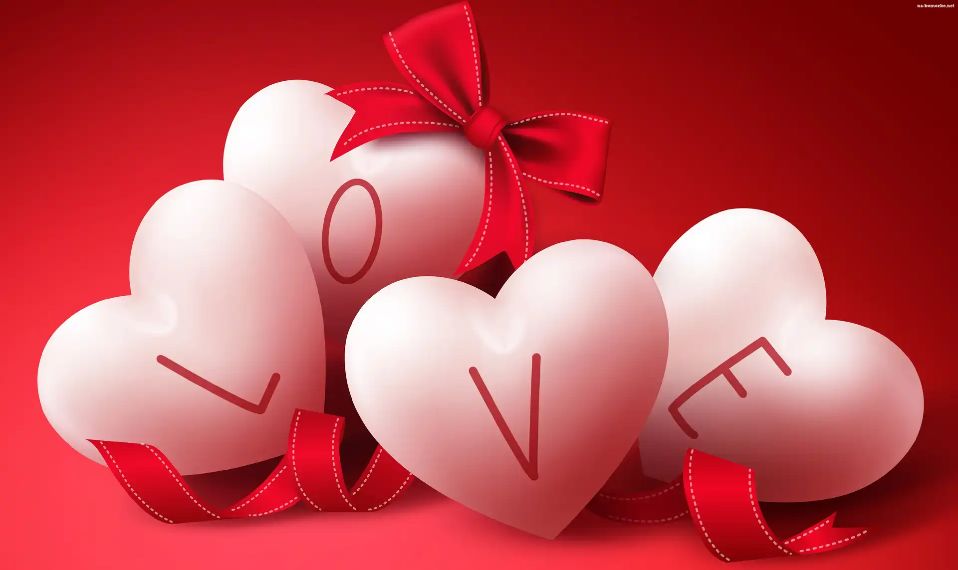 Love, Walentynki, Miłość, Serduszka, Napis