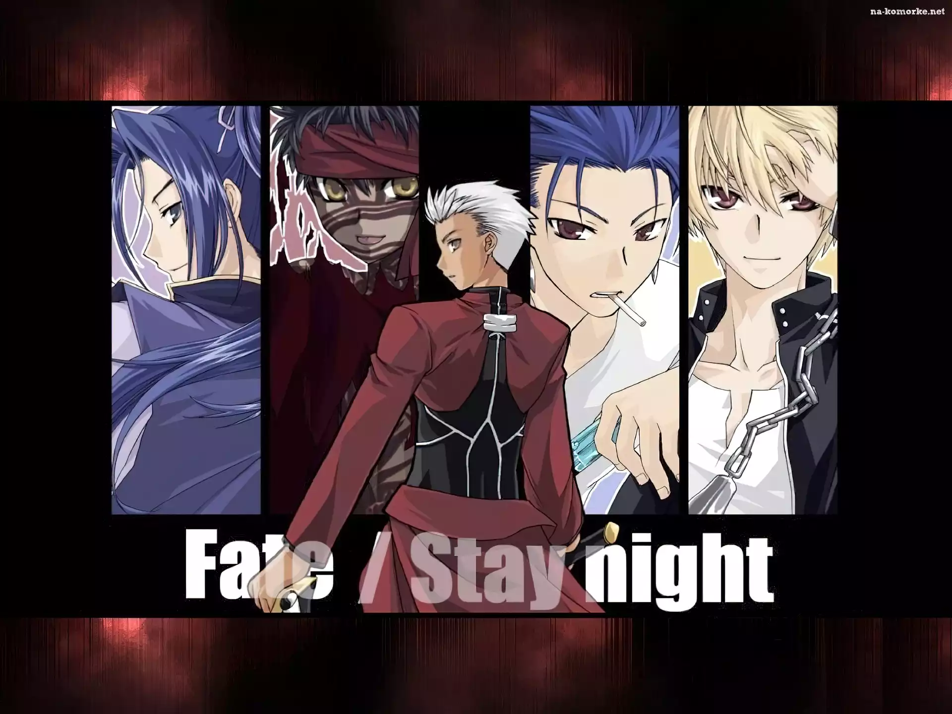 zdjęcia, ludzie, Fate Stay Night, łańcuch, napisy, papieros