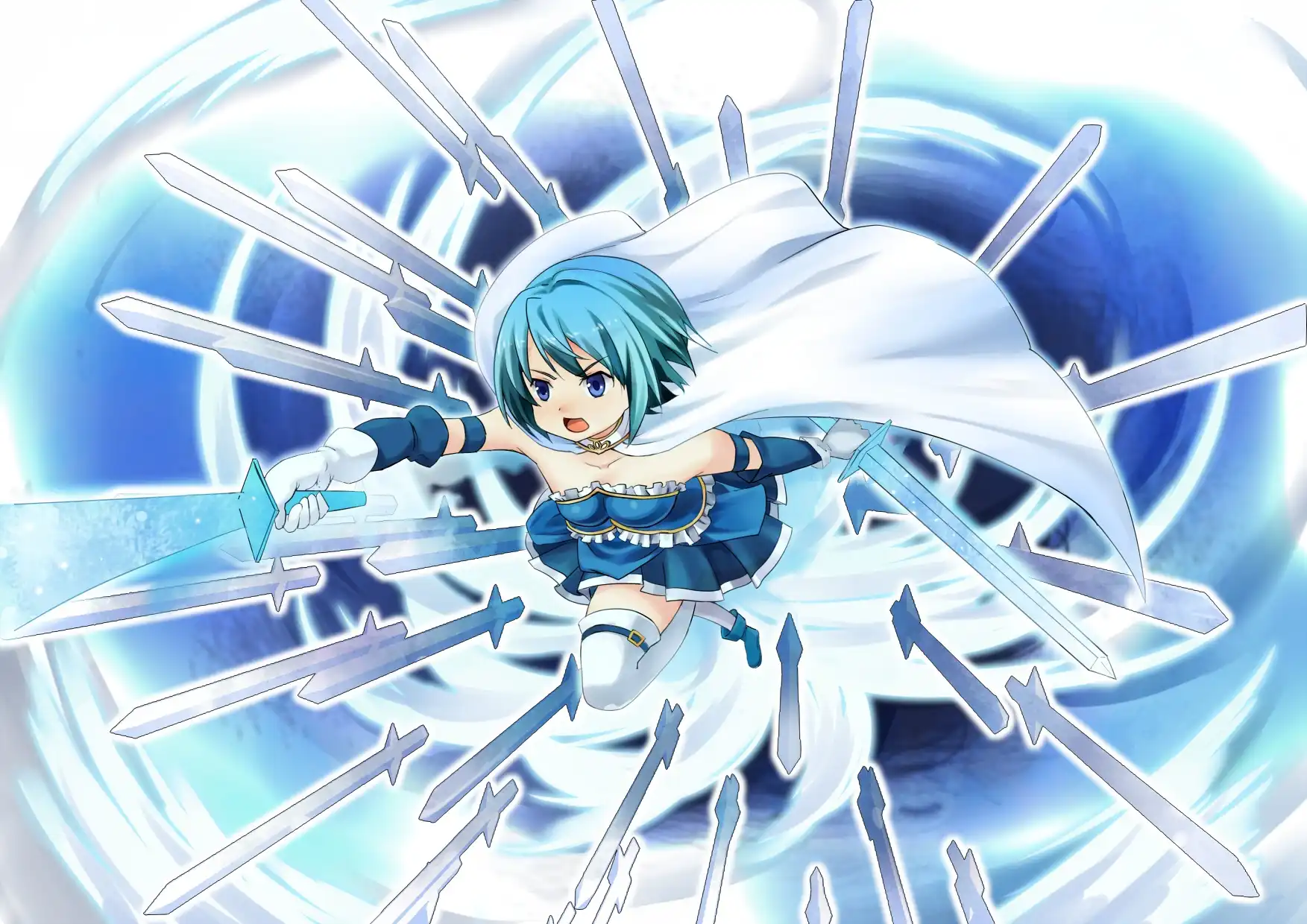 Niebieska, Mahou Shoujo Madoka Magica, Dziewczyna, Anime, Manga