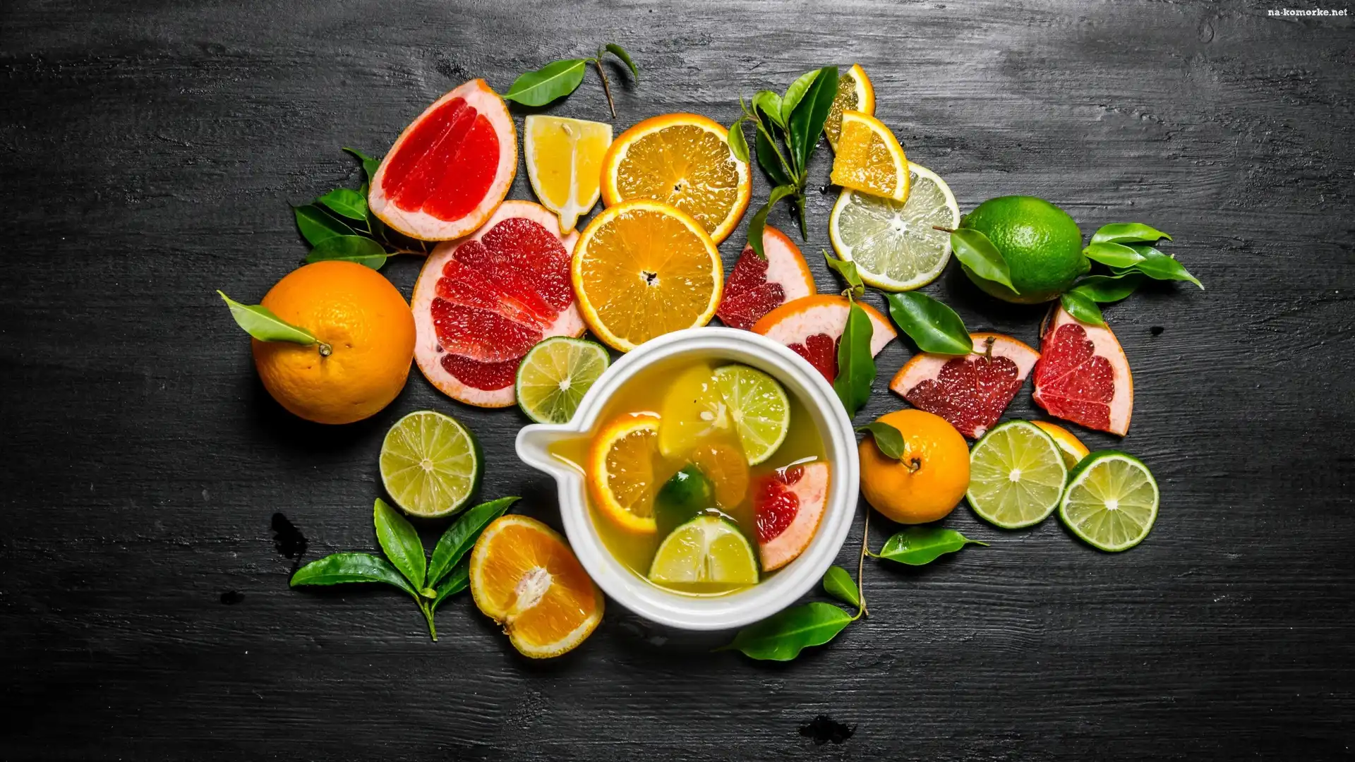 Mandarynki, Cytrusy, Owoce, Napój, Limonki, Kawałki