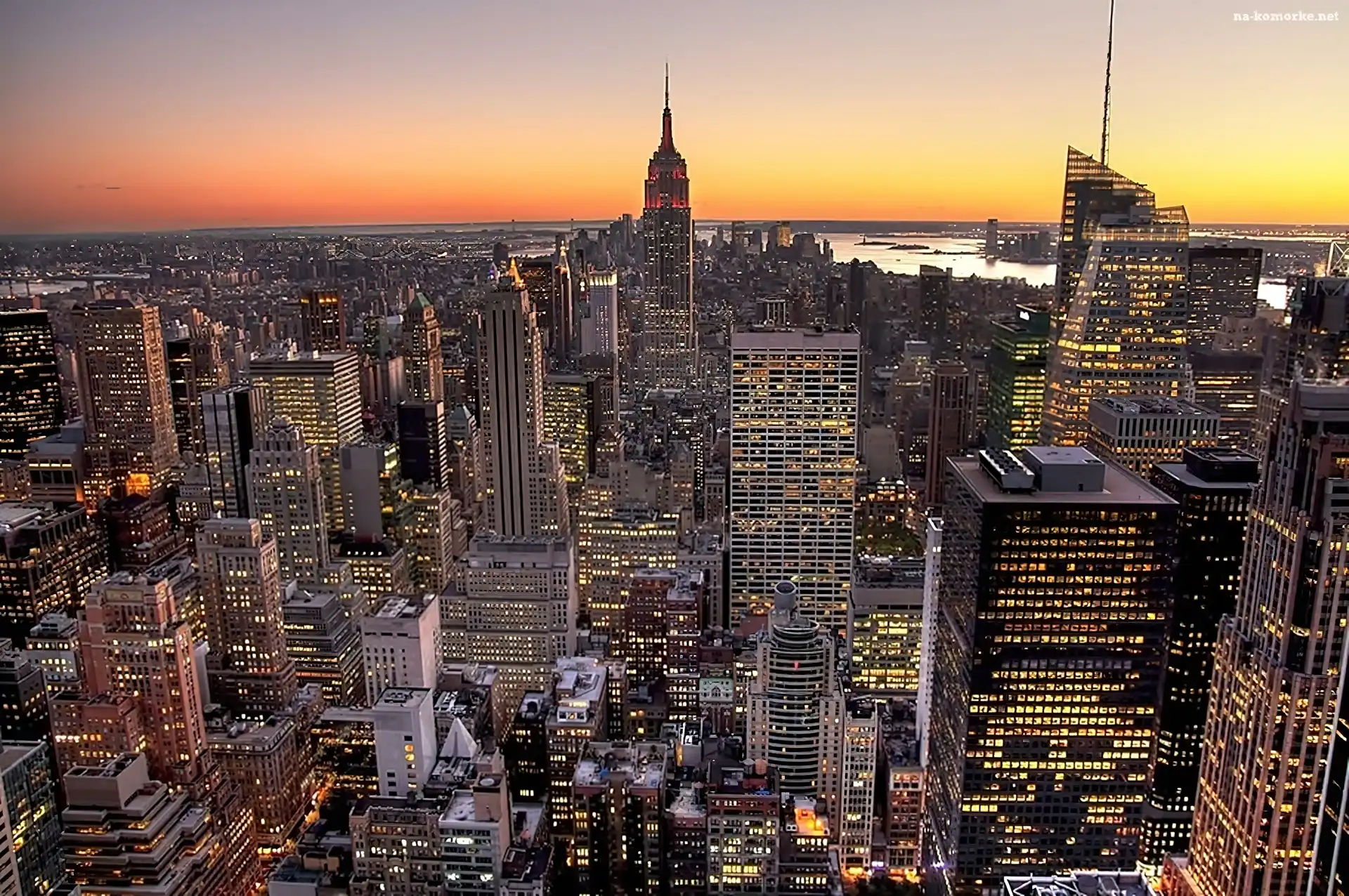 Manhattan, USA, Wieczór, Nowy Jork