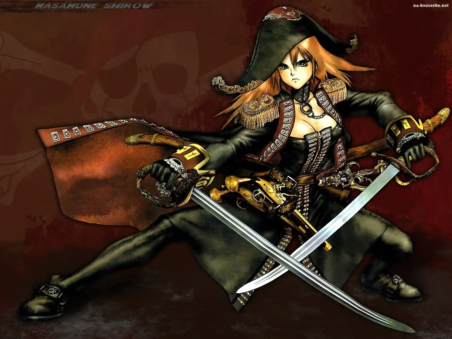 Masamune Shirow, wojownik, miecze, kapelusz