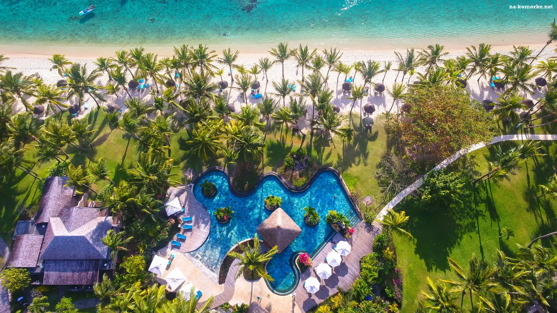 Palmy, Hotel, Wakacje, Plaża, Mauritius, LUX Le Morne Resort, Le Morne Brabant, Basen, Półwysep