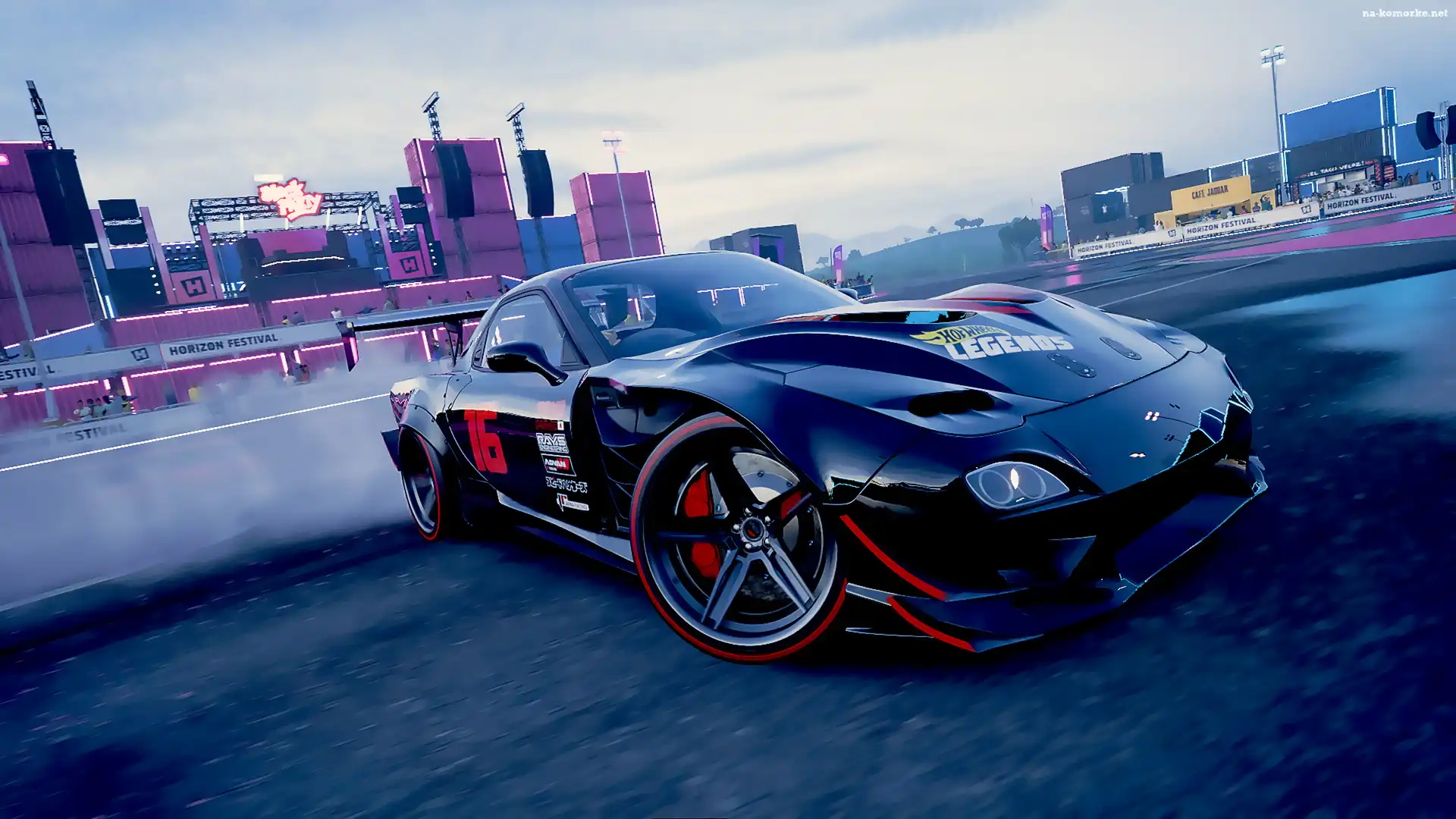 Mazda RX-7, Czarna, Gra, Forza Horizon 5 Hot Wheels