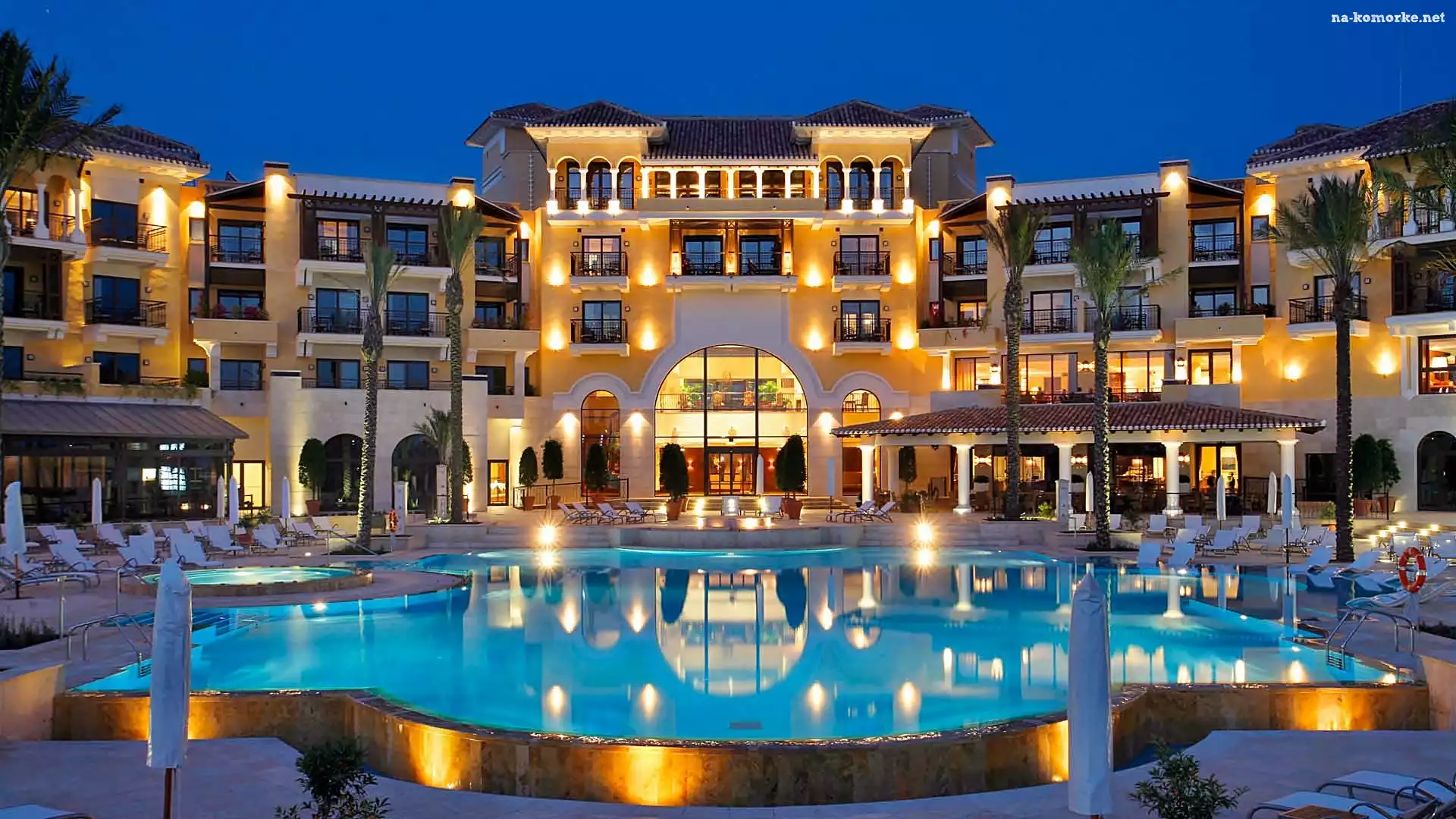 Mar Menor, Intercontinental, Hotel, Miasto nocą, Basen, Murcja