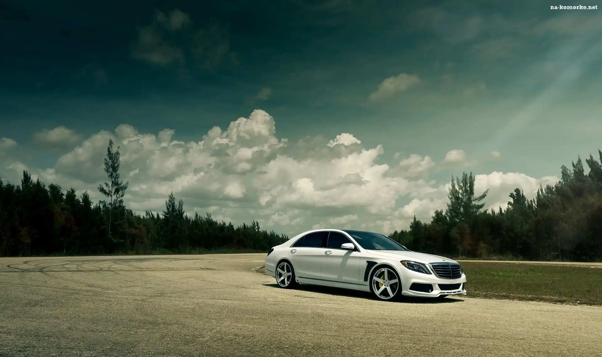 Mercedes, Chmury, Benz, Las