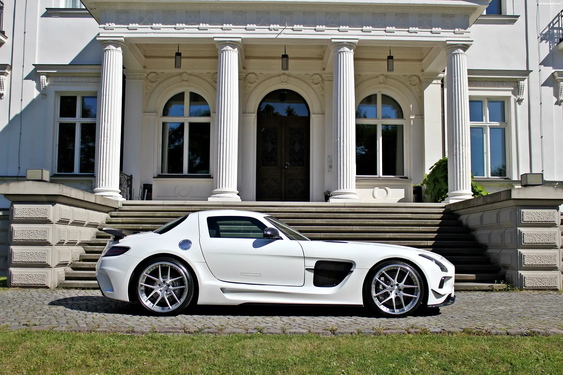 Biały, Mercedes, Tuning, SLS63 AMG, SGA Aerodynamics