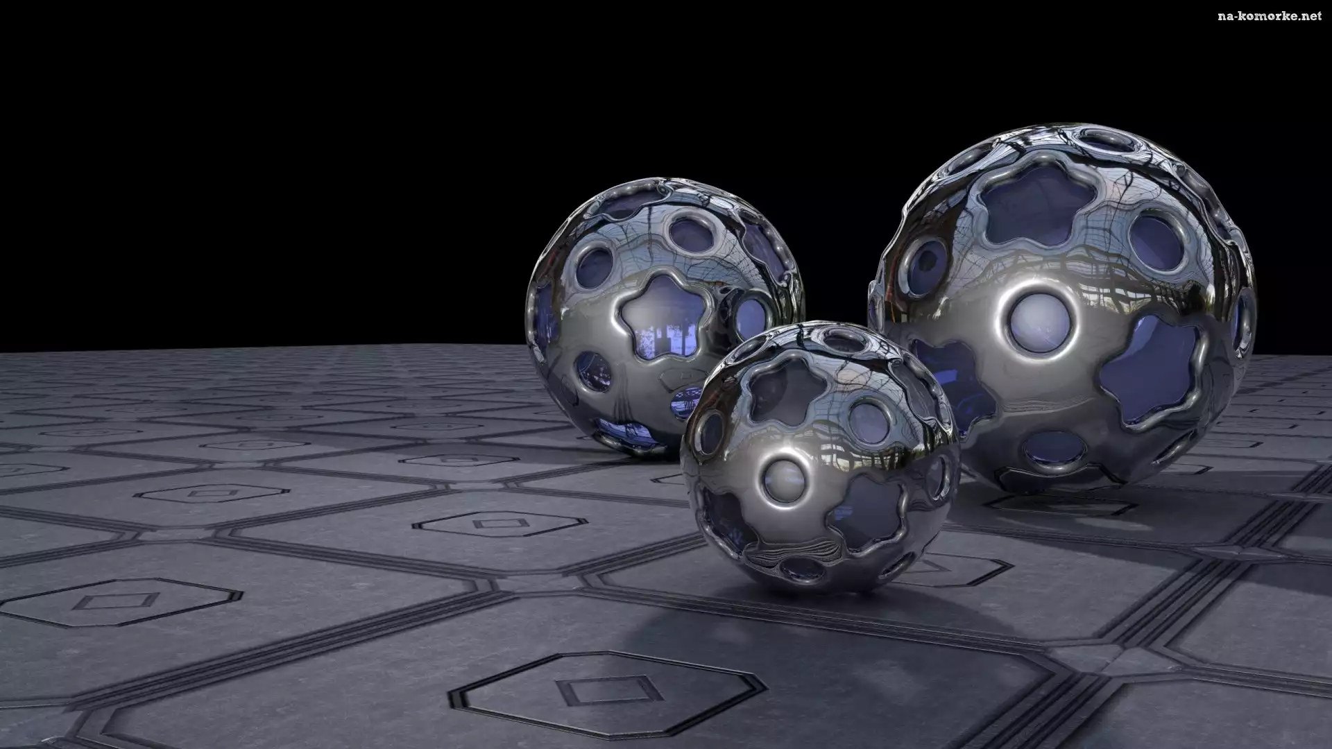 Metalowe, 3D, Szklane, Kule