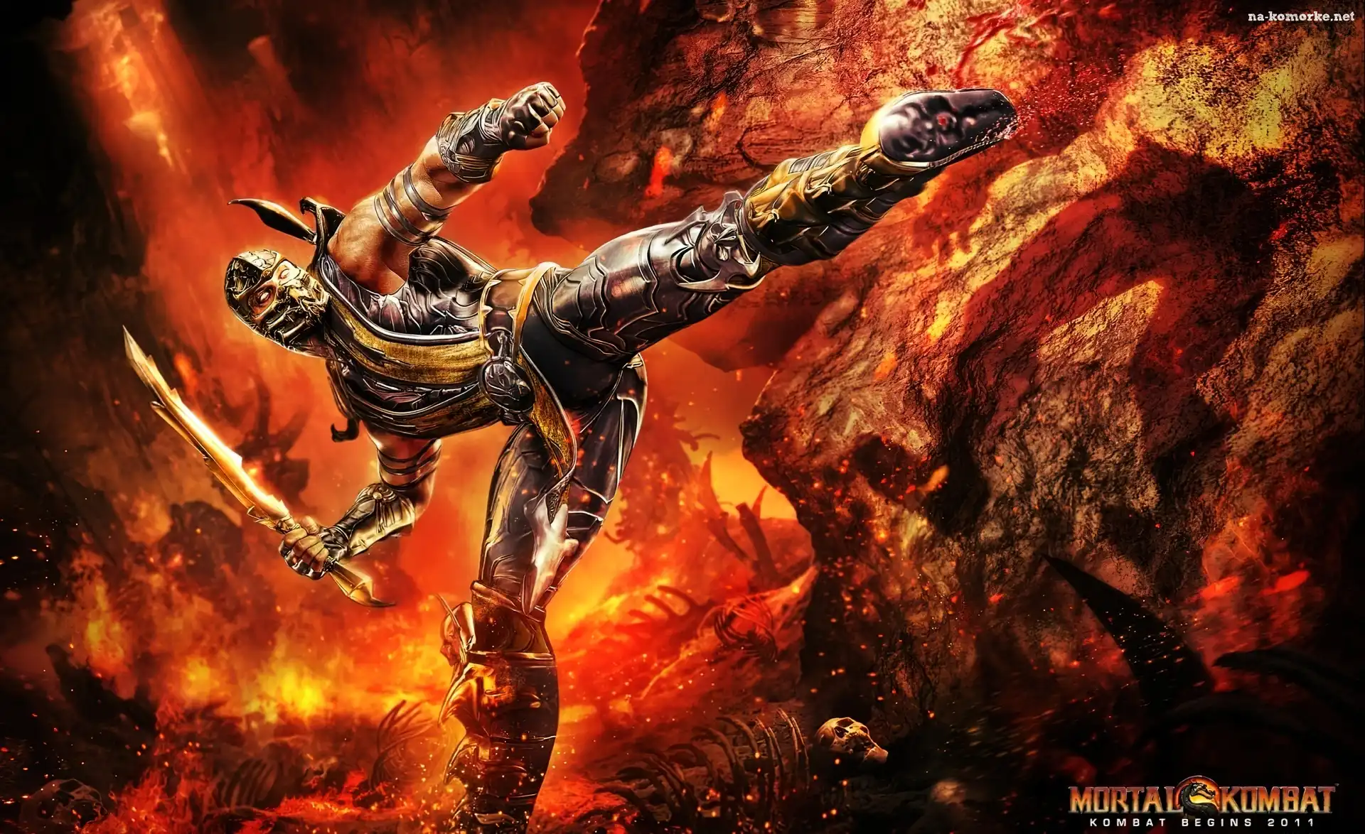 Mężczyzna, Lawa, Mortal Kombat, Scorpion