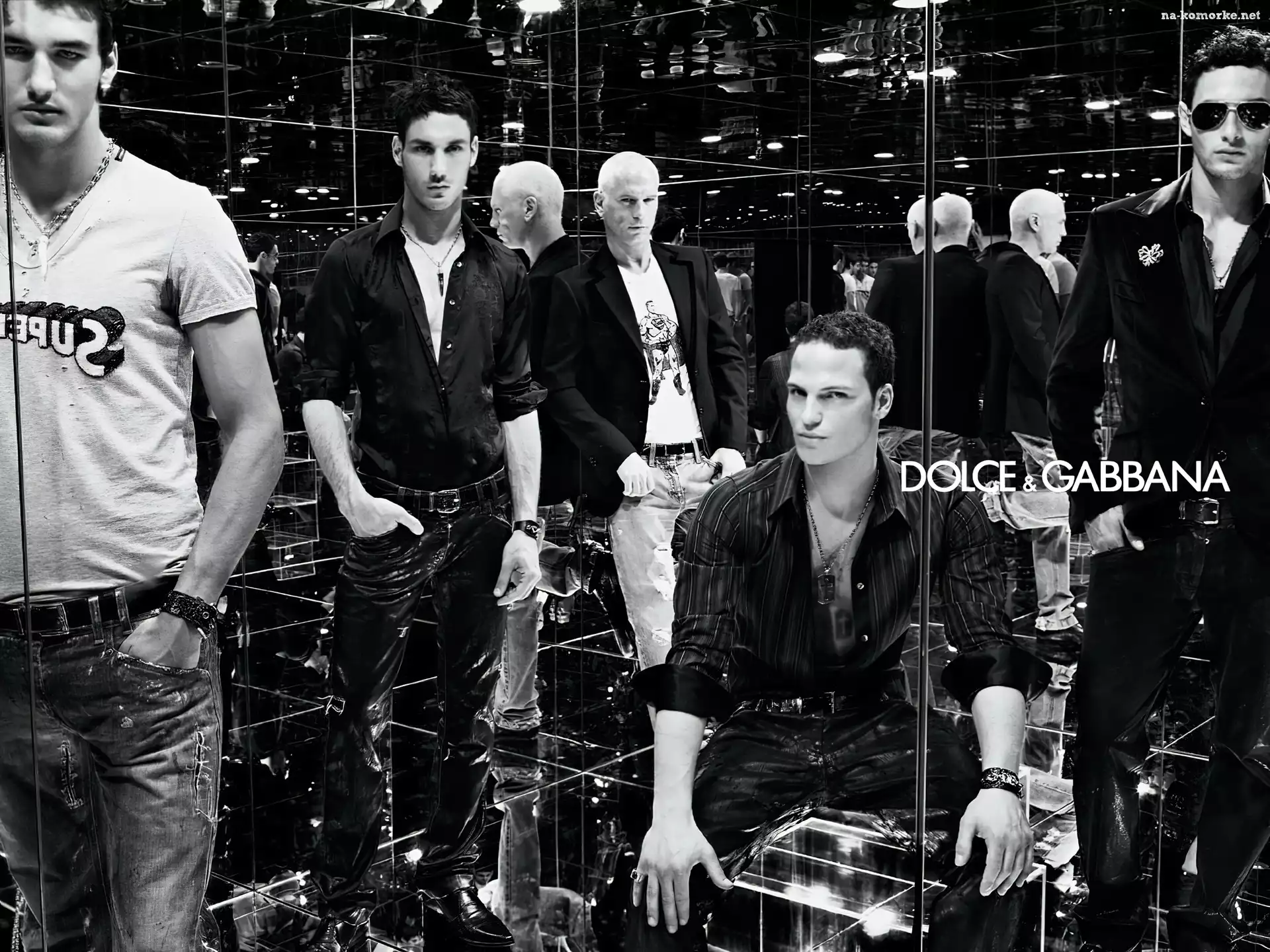 spodnie, mężczyźni, Dolce And Gabbana, lustro, koszule, jeans