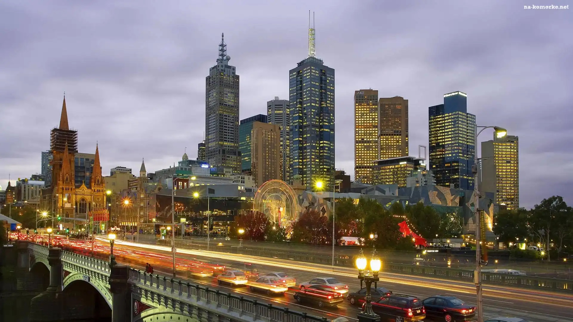 Miasto, Australia, Noc, Melbourne
