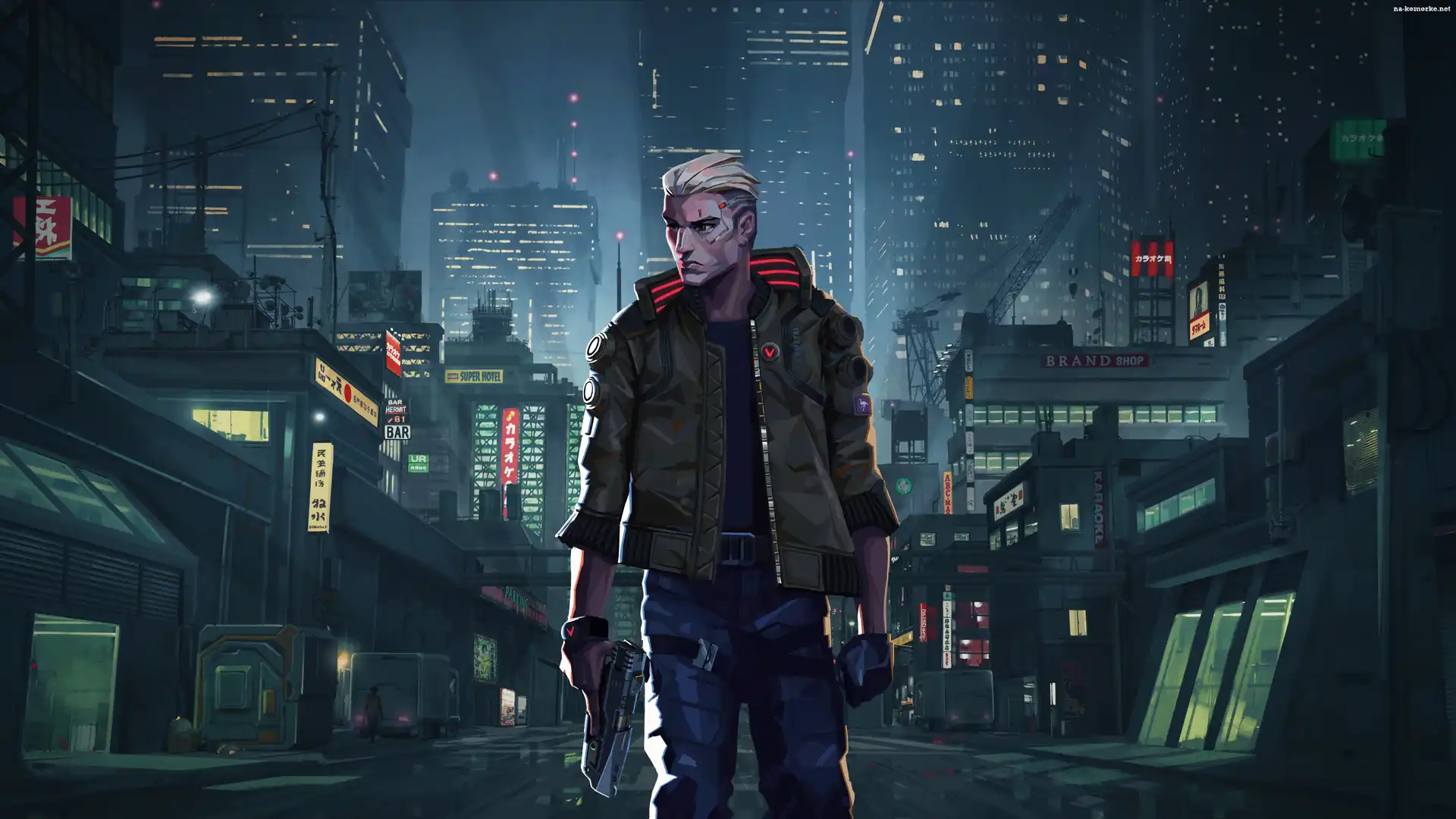 Miasto, Gra, Cyberpunk 2077, Postać, Broń
