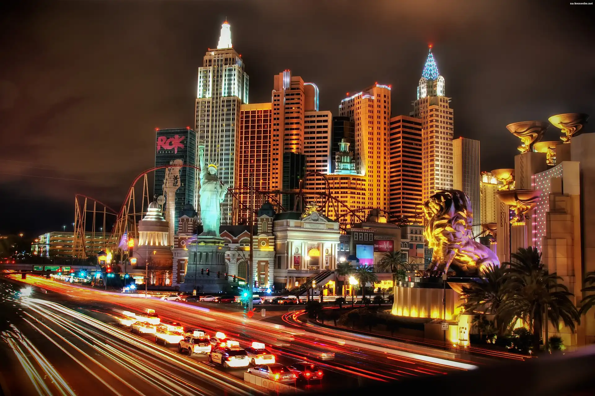 Miasto, Ulica, Las Vegas, Światła