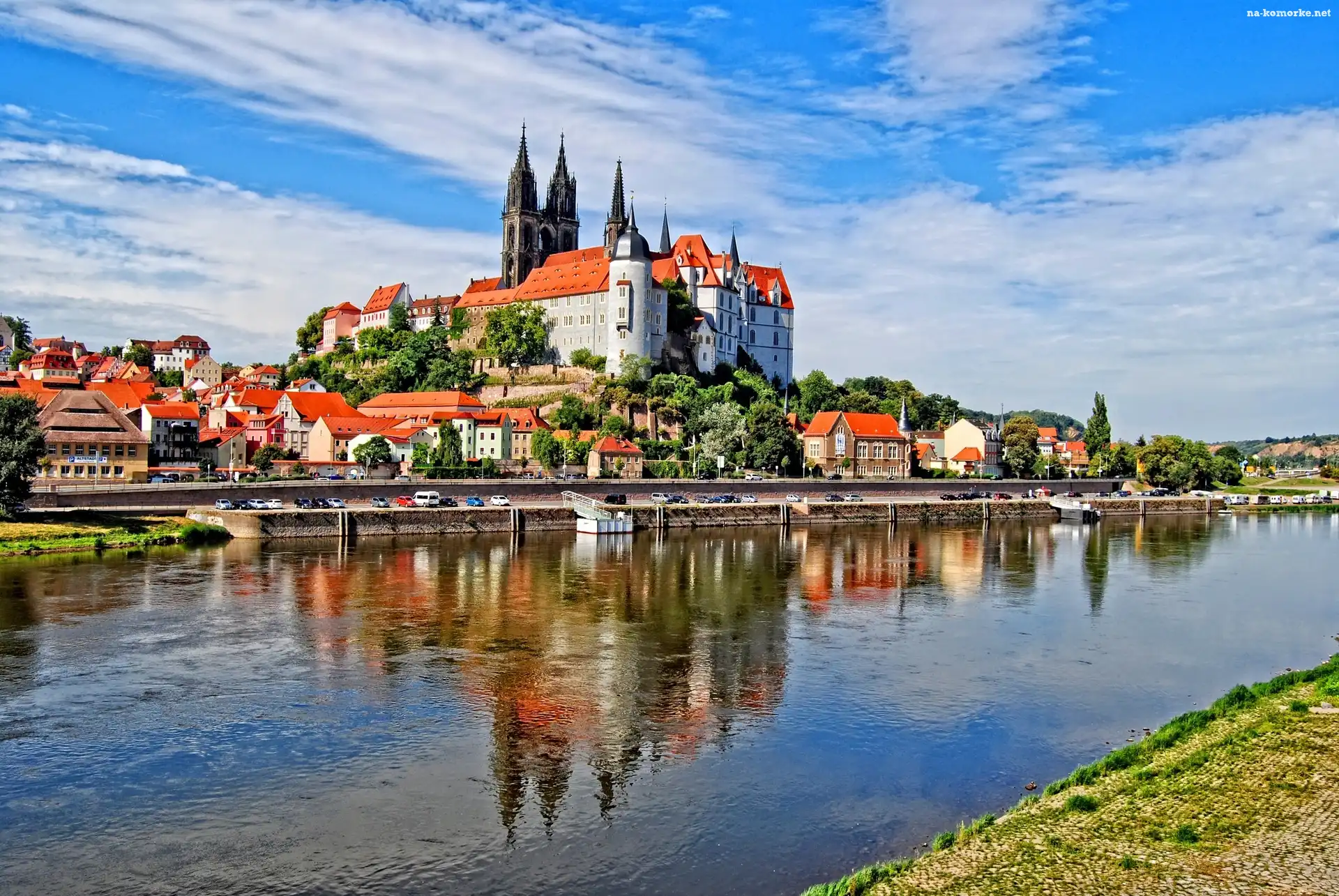 Miasto, Elba, Rzeka, Niemcy, Zamek, Meissen