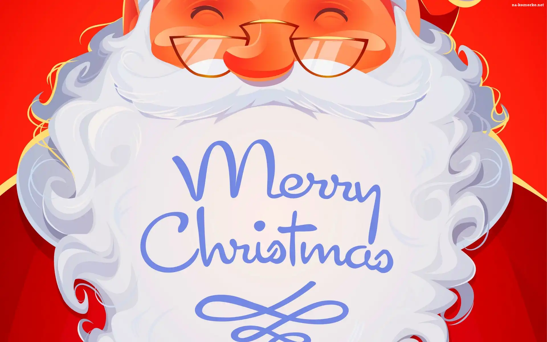 Mikołaj, Christmas, Napis, Merry