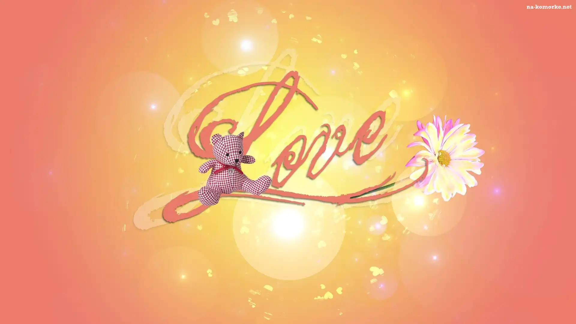 MiÅ›, Love, Kwiatek, Napis