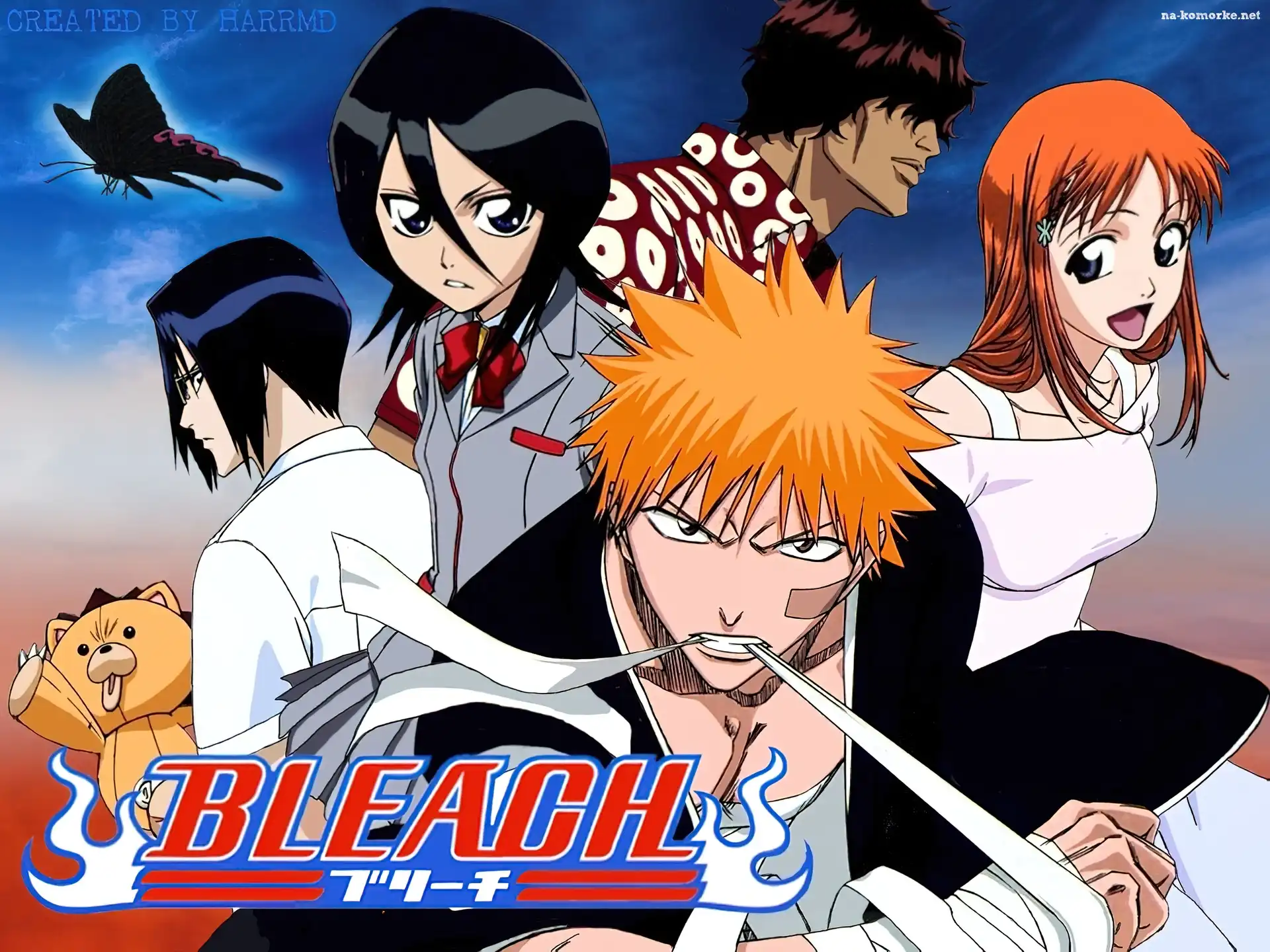 miÅ›, Bleach, napis, ludzie, motyl