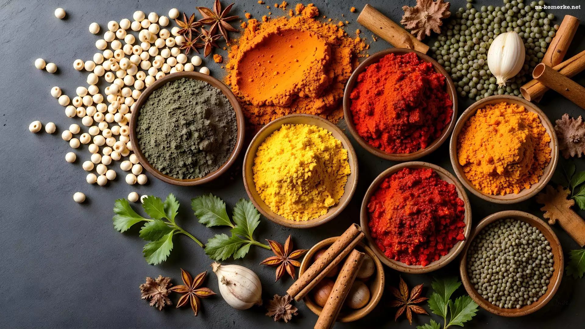 Miseczki, Przyprawy, Zioła