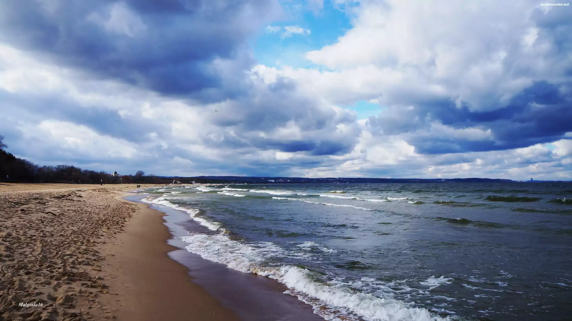 Morze, Fale, Bałtyk, Plaża