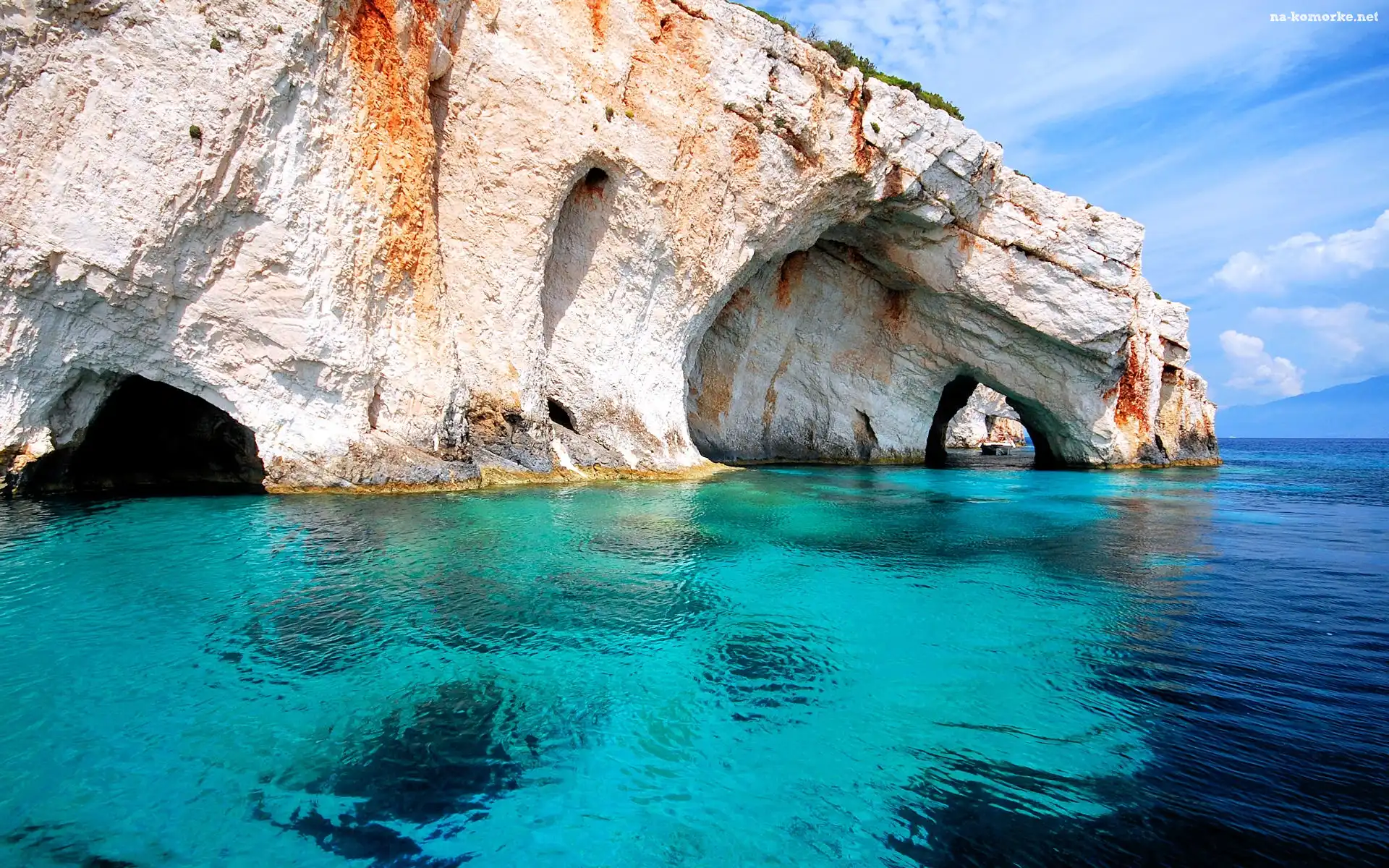 Morze, Grecja, Zakynthos, Skinari, Błękitne Jaskinie