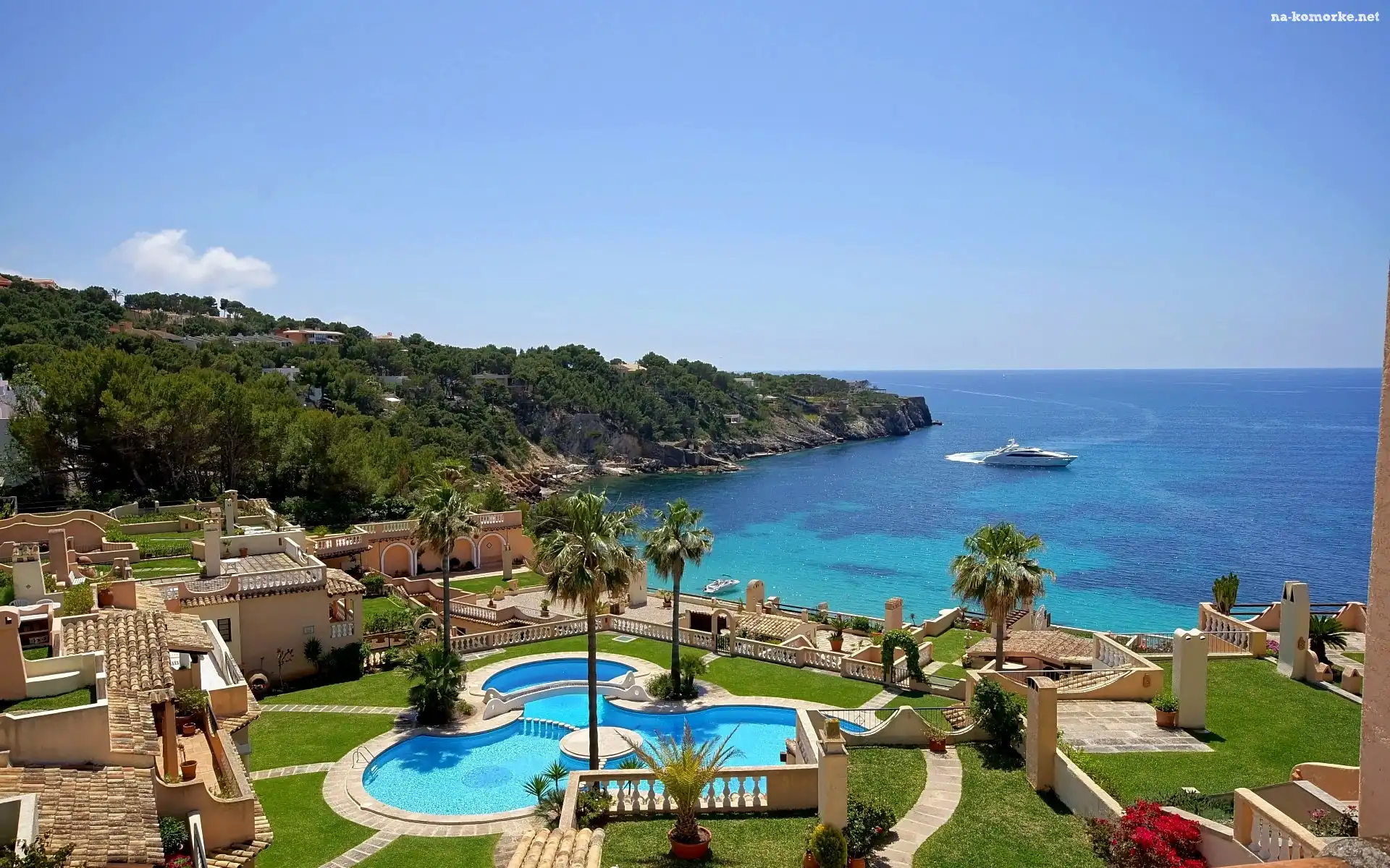 Morze, Wakacje, Wyspa, Kompleks Hotelowy